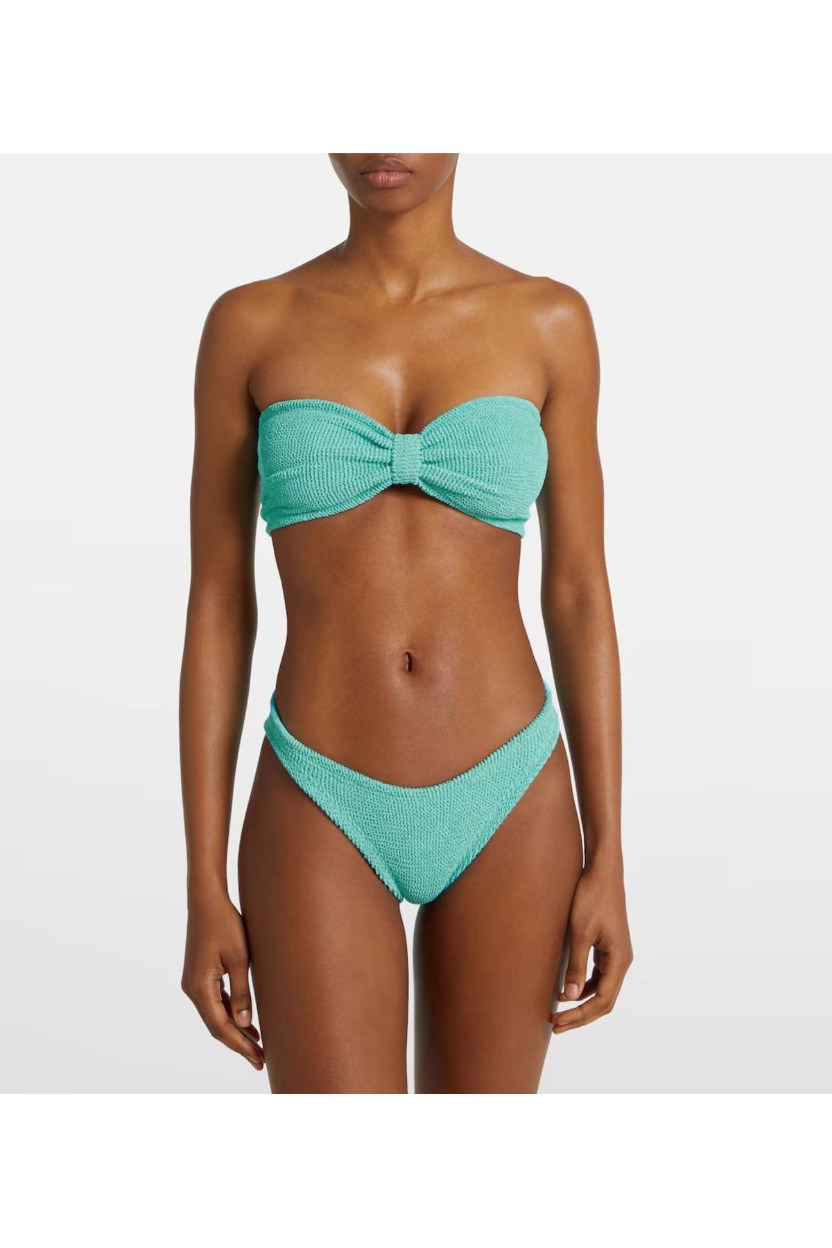 DEEP BEACH Straplez Dokulu kumaş Bikini Takım