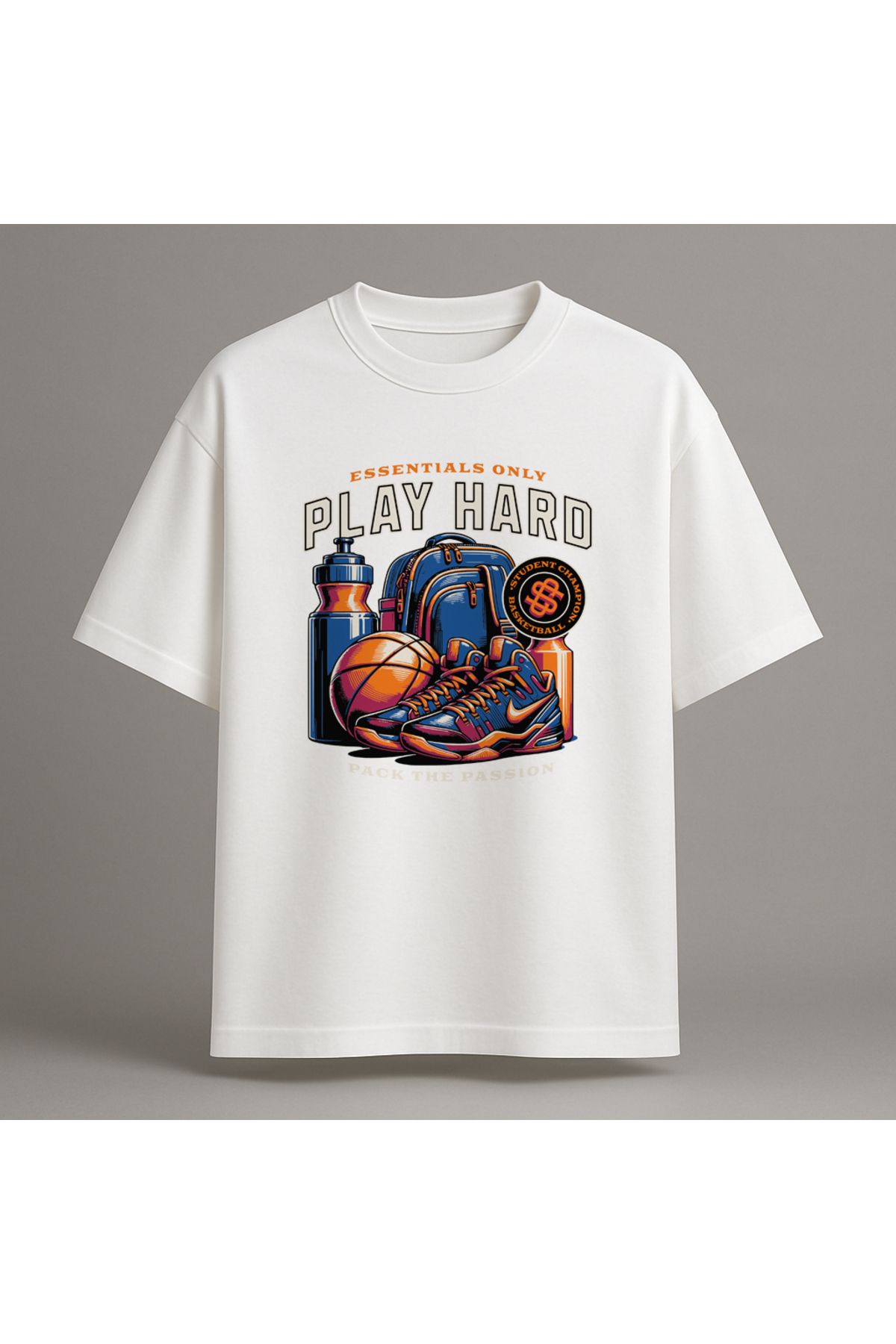 Fuco Supply Beyaz Oversize Baskılı Tişört – Unisex Rahat Kesim Streetwear