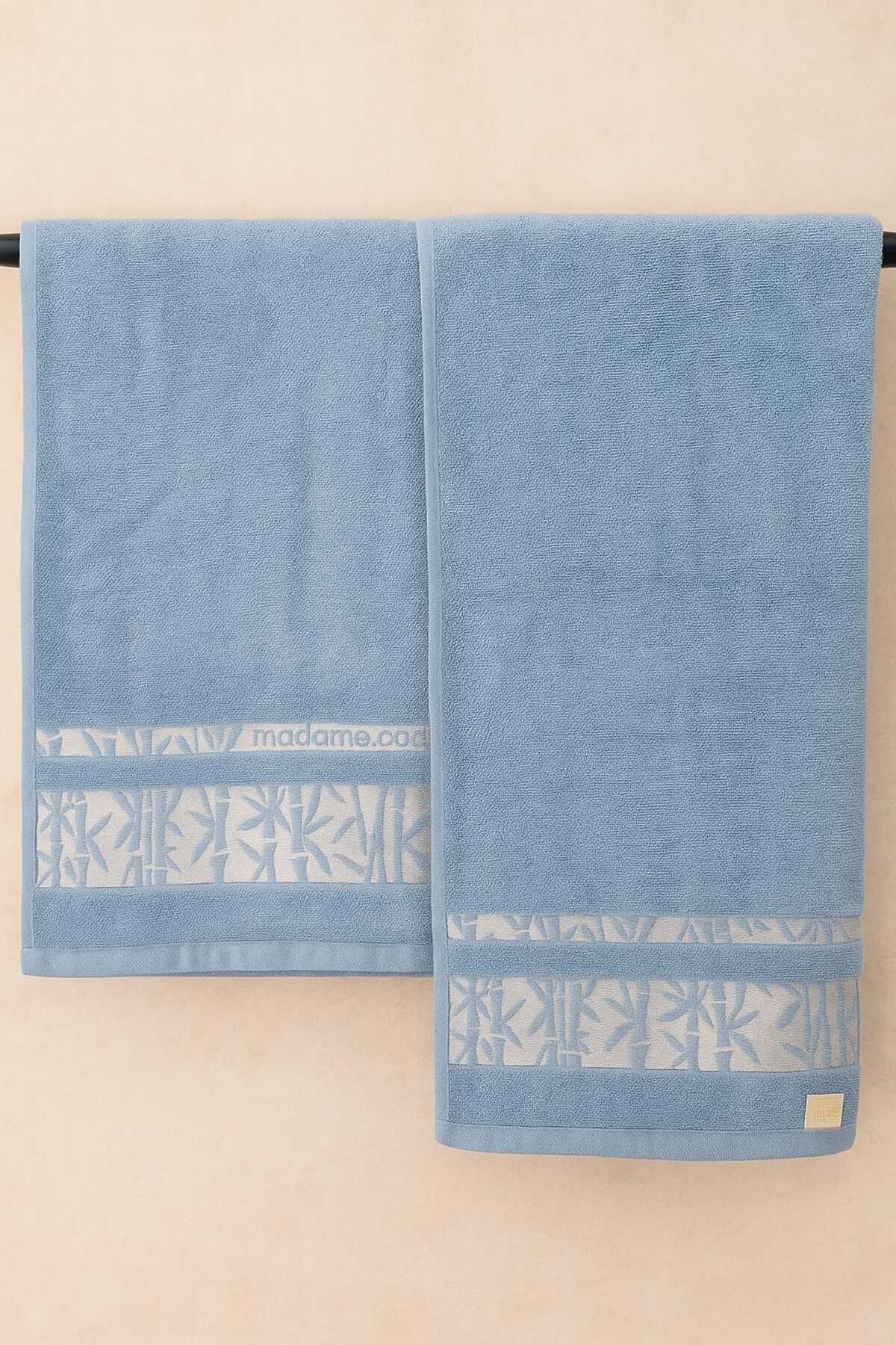 HB TEKSTİL %100 PAMUK BAMBU DESENLİ YUMUŞAK DOKULU HAVLU 50X90 5Lİ SET (HER RENKTEN 1 ADET)