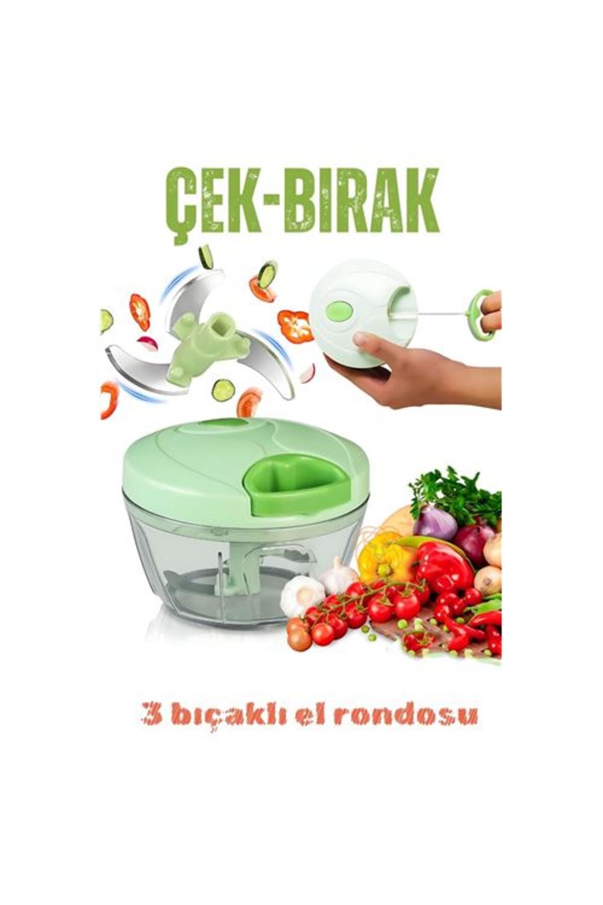 Toptan Bulurum İpli El Rondosu Çek Bırak El Rondosu 3 Bıçaklı 8x12 CM