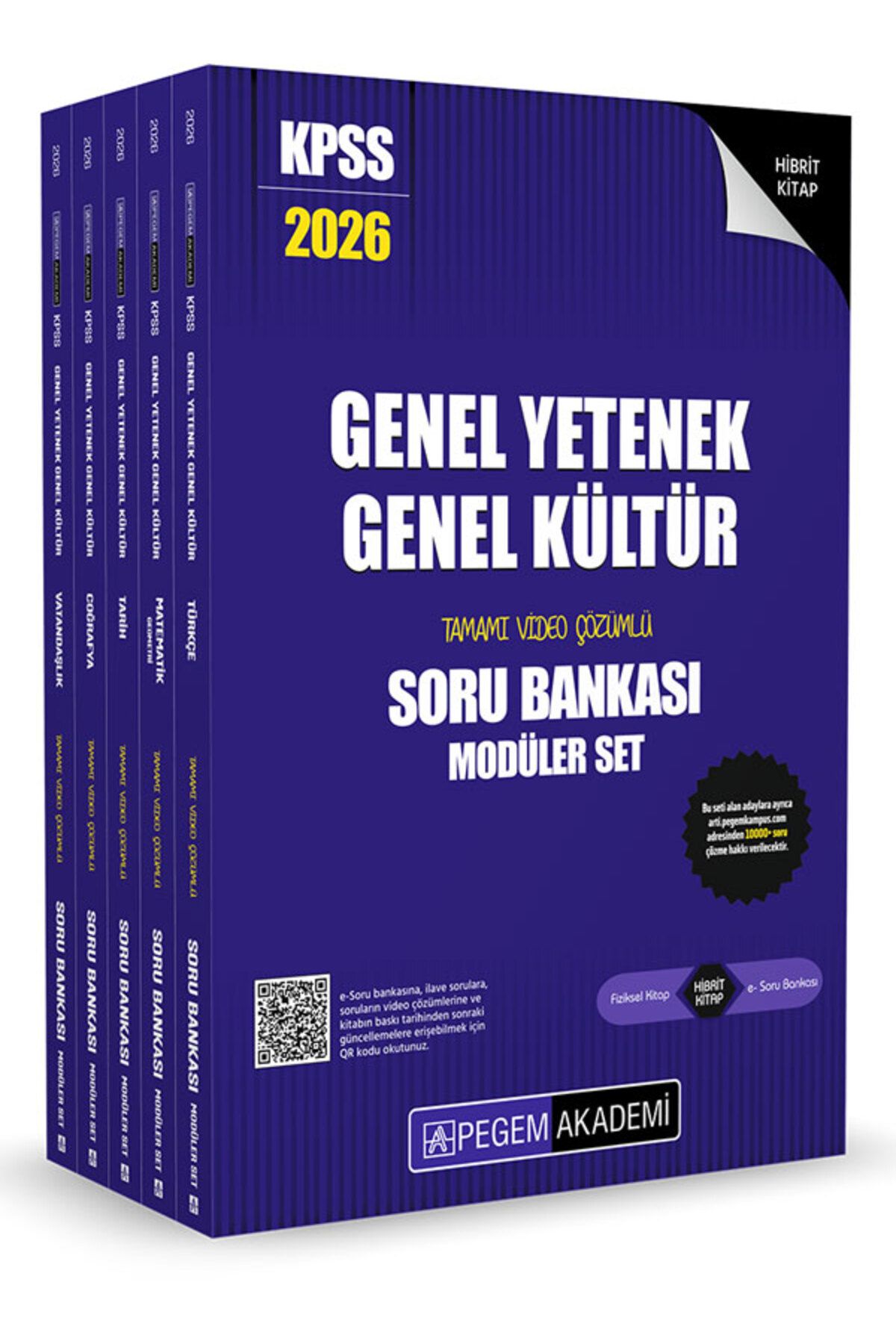 Pegem Akademi Yayıncılık 2026 KPSS Genel Yetenek Genel Kültür Tamamı Çözümlü Soru Bankası Seti - (5 Kitap)