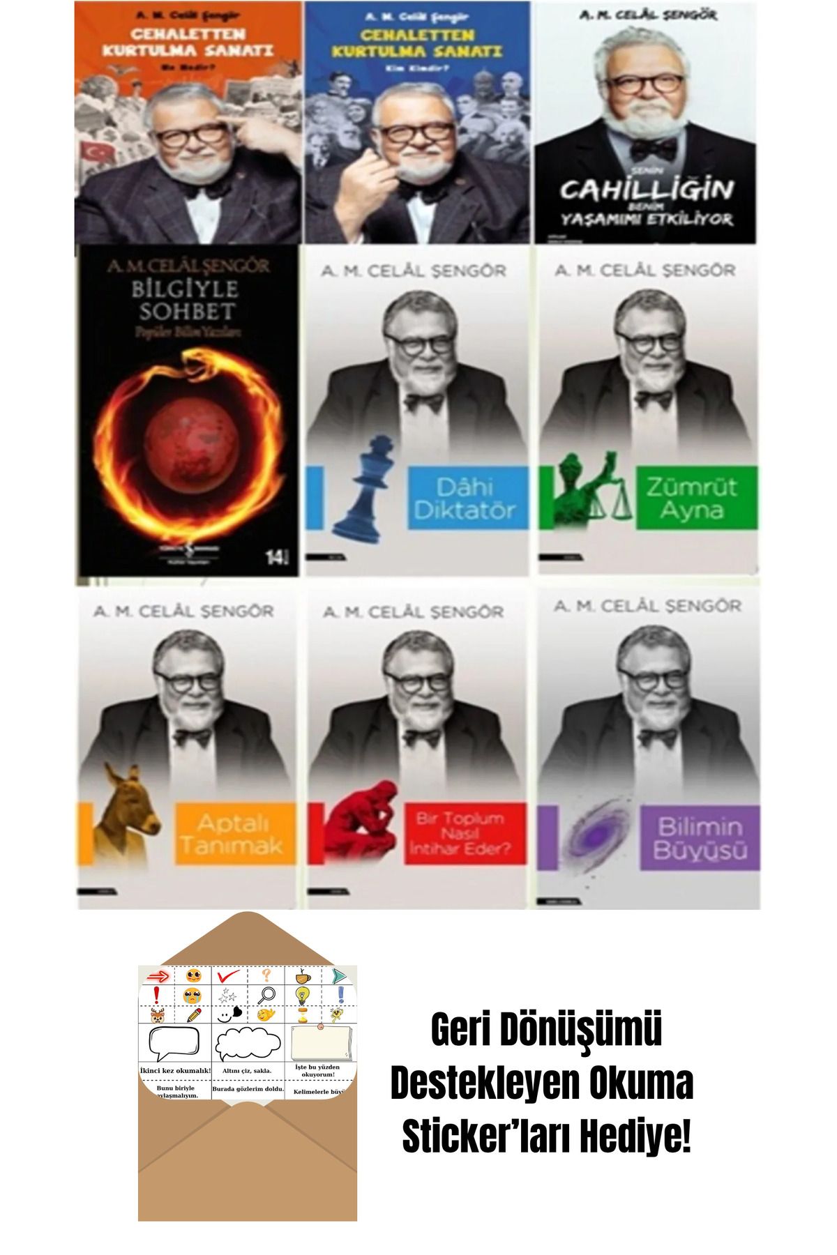 TÜRKİYE İŞ BANKASI KÜLTÜR YAYINLARI Celal Şengör Bilgiyle Sohbet Tüm Kitapları 9 Kitap Set + Okuma Sticker'ları