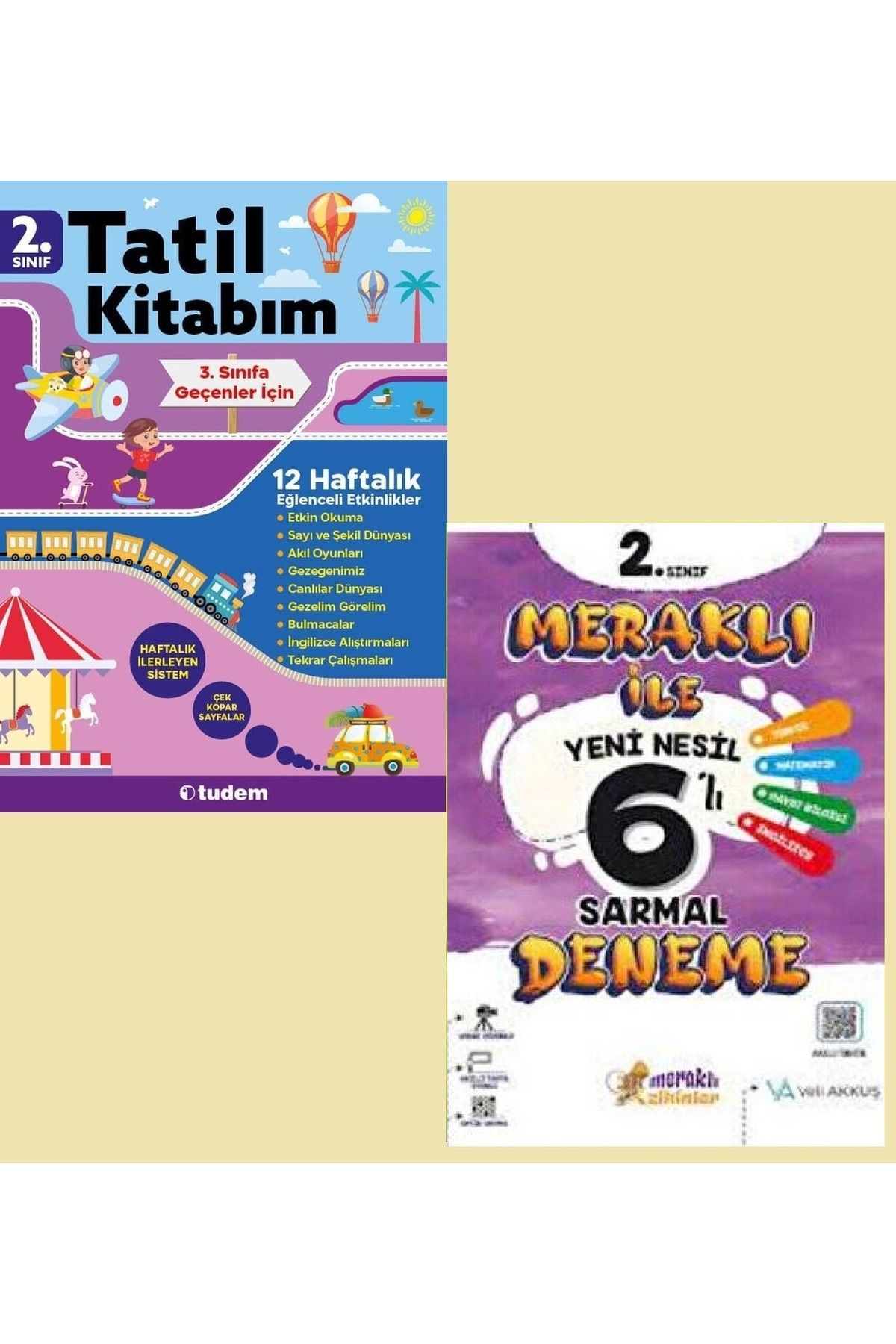 Tudem Yayınları Tudem Yayınları 2 Sınıf Tatil Kitabım 3 e Geçenler İçin + MERAKLI ZİHİNLER DENEME SETİ