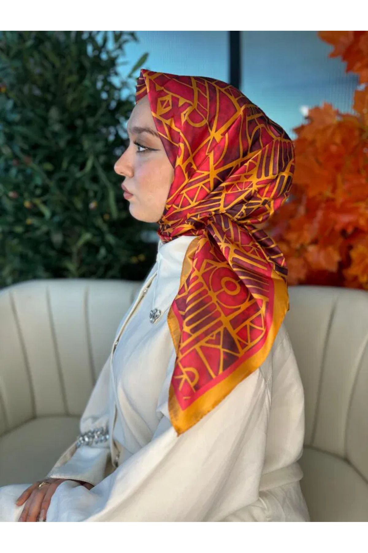 Oxygen Scarfs Oxxo Desen Vual İpek Eşarp 6203662