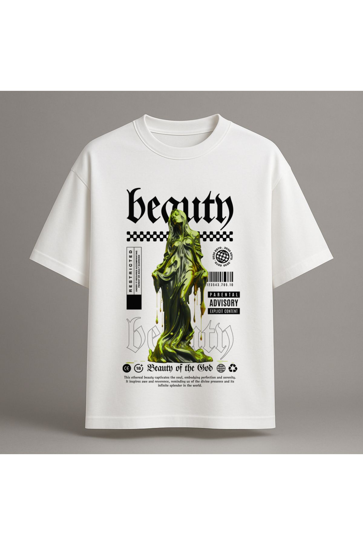 Fuco Supply Beyaz Oversize Baskılı Tişört – Unisex Rahat Kesim Streetwear