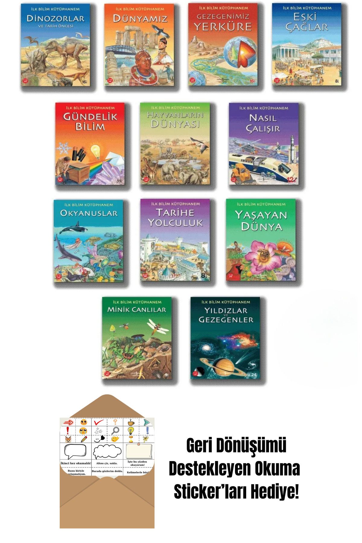 TÜRKİYE İŞ BANKASI KÜLTÜR YAYINLARI İlk Bilim Kütüphanem Tam Set + Okuma Sticker'ları