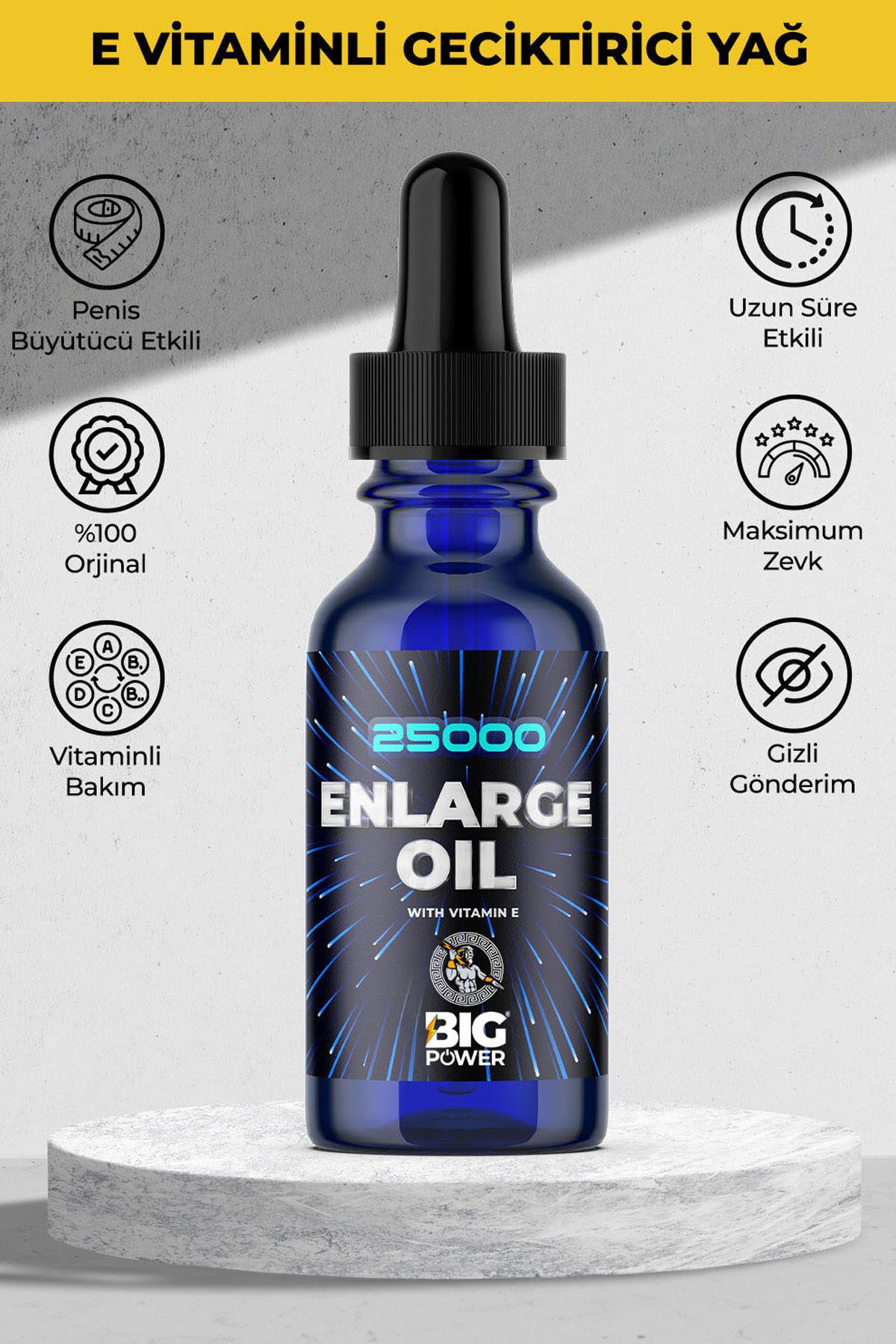 BİG POWER Enlargıng Oil Yeni Ekstra Etkili Geçiktiriçili Büyütüçülü Sertleştiriçili Erkek Uzun Deneyim Yağ