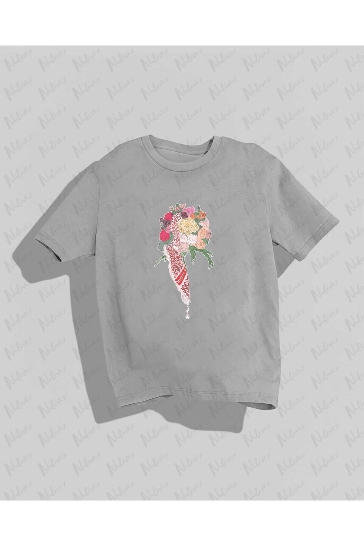 Nulivez Filistin Tasarımı Baskılı Yüksek Kalite Kompakt Unisex Oversize T-Shirt