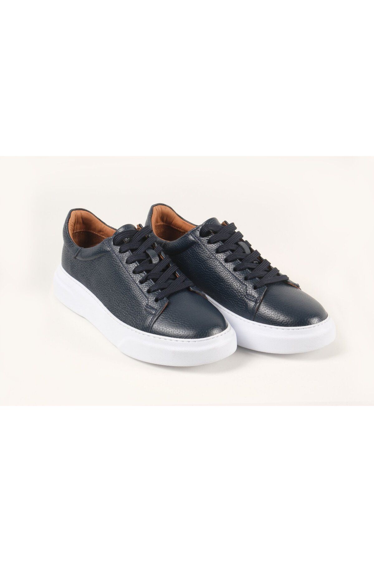 Massa Hakiki Deri Lacivert Sneakers-43 - Lacivert-02