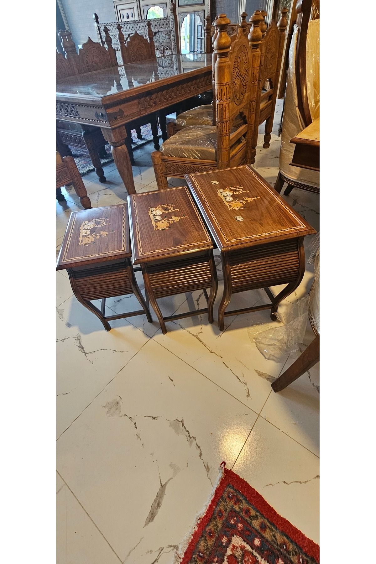 WOOD 3 lu Zıgon sehpa