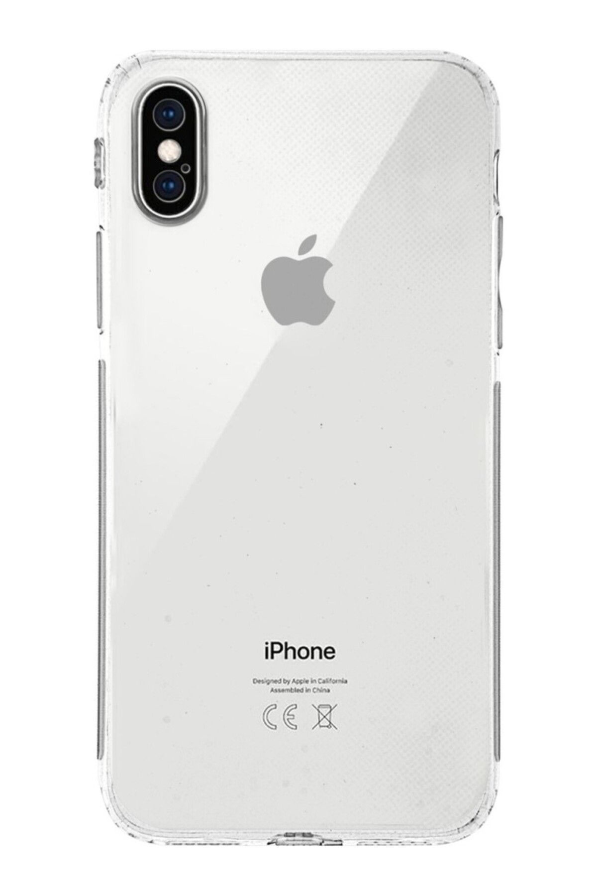 TezMax Apple iPhone Xs Uyumlu Kapak Kamera Korumalı Şarj Tıpalı Şeffaf Silikon Kılıf