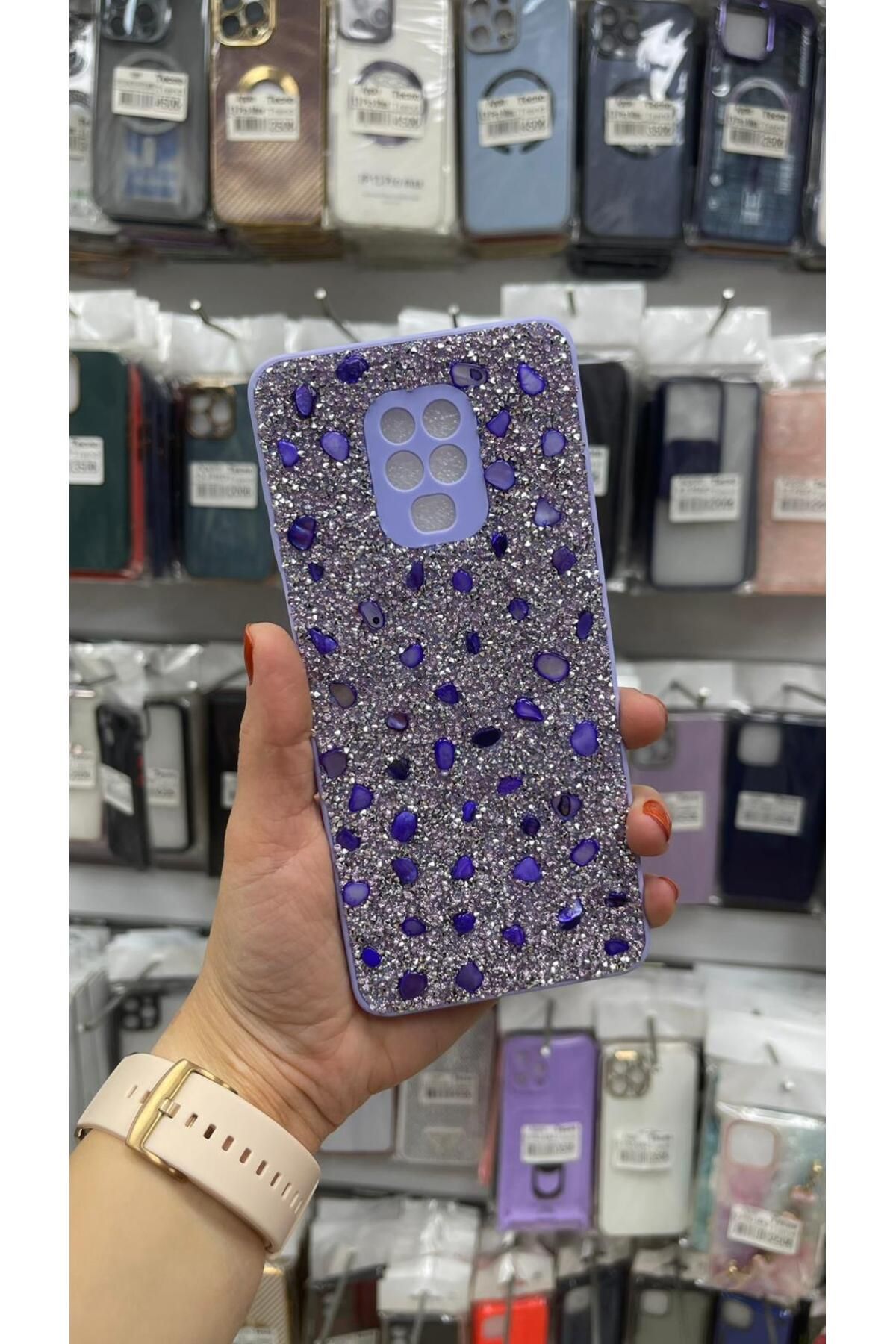 TECNOTREND Xiaomi Redmi Note 9S-NOTE 9 PRO PARLAK TAŞLI TASARIM PIRLANTA KAPAK