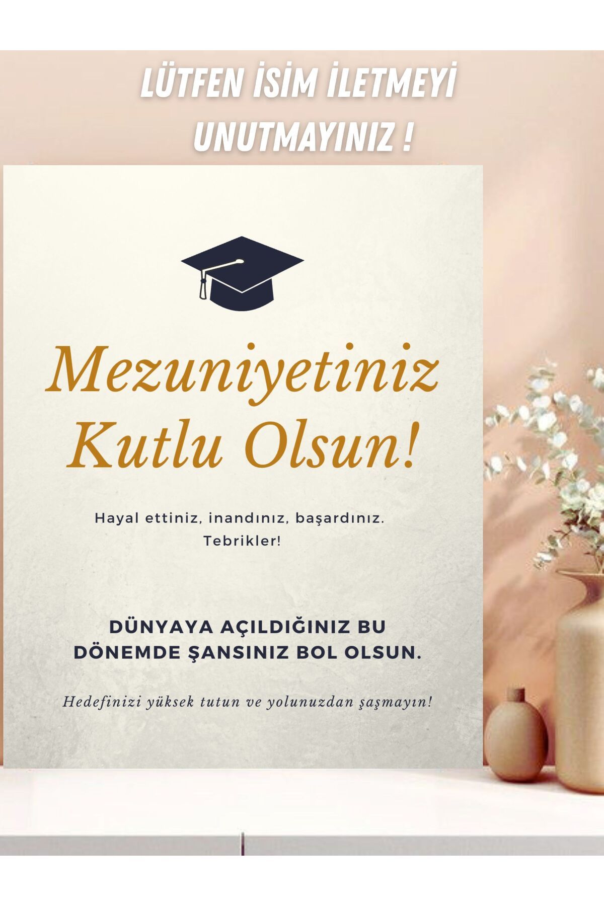 Hobi Sepeti Mezuniyet Organizasyonu Karşılama Afişi 35x50 Cm Mezuniyet Partisi Giriş Tablosu