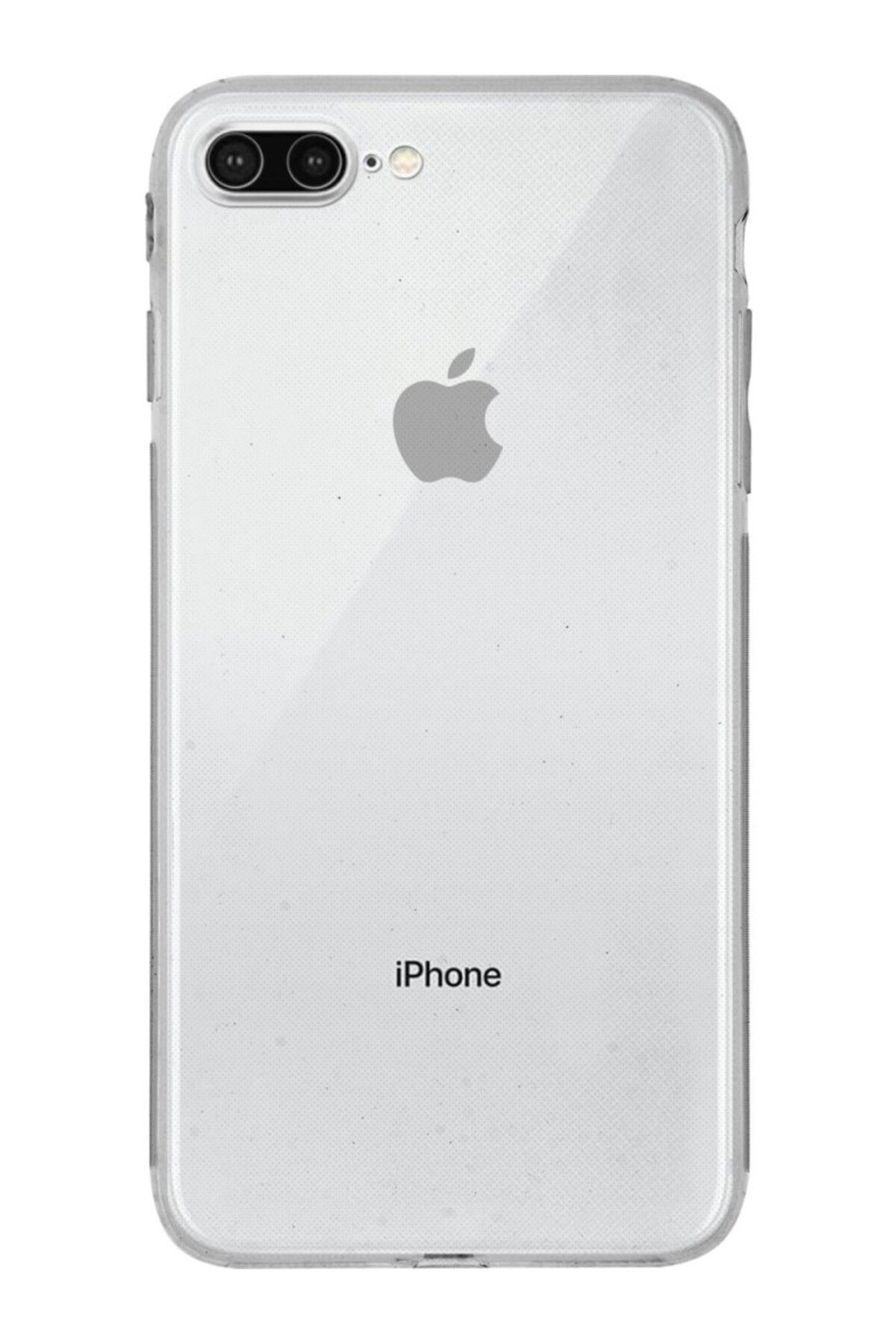 TezMax Apple iPhone 8 Plus Uyumlu Kapak Kamera Korumalı Şarj Tıpalı Şeffaf Silikon Kılıf