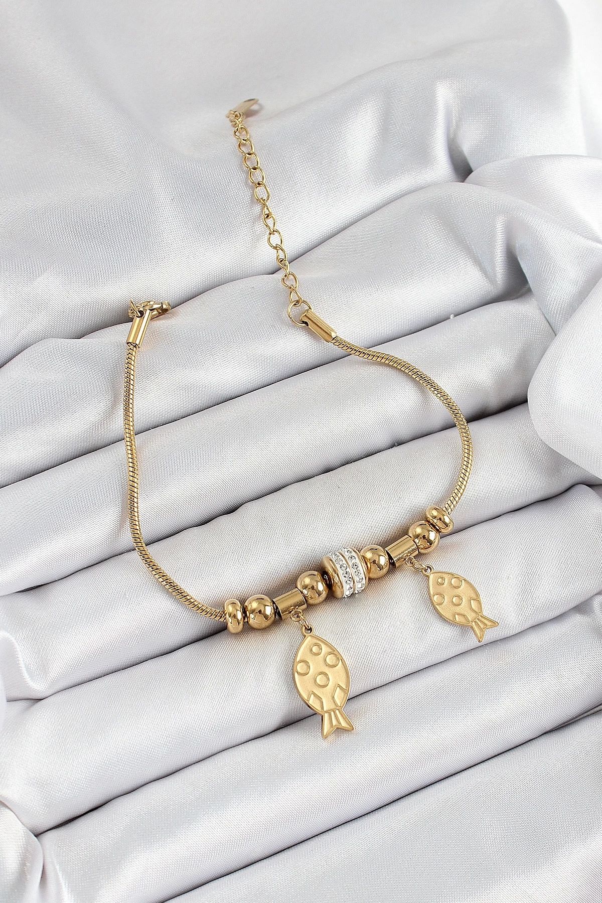 GLIMMERY 316L Çelik Gold Renk Balık Model Kadın Bileklik
