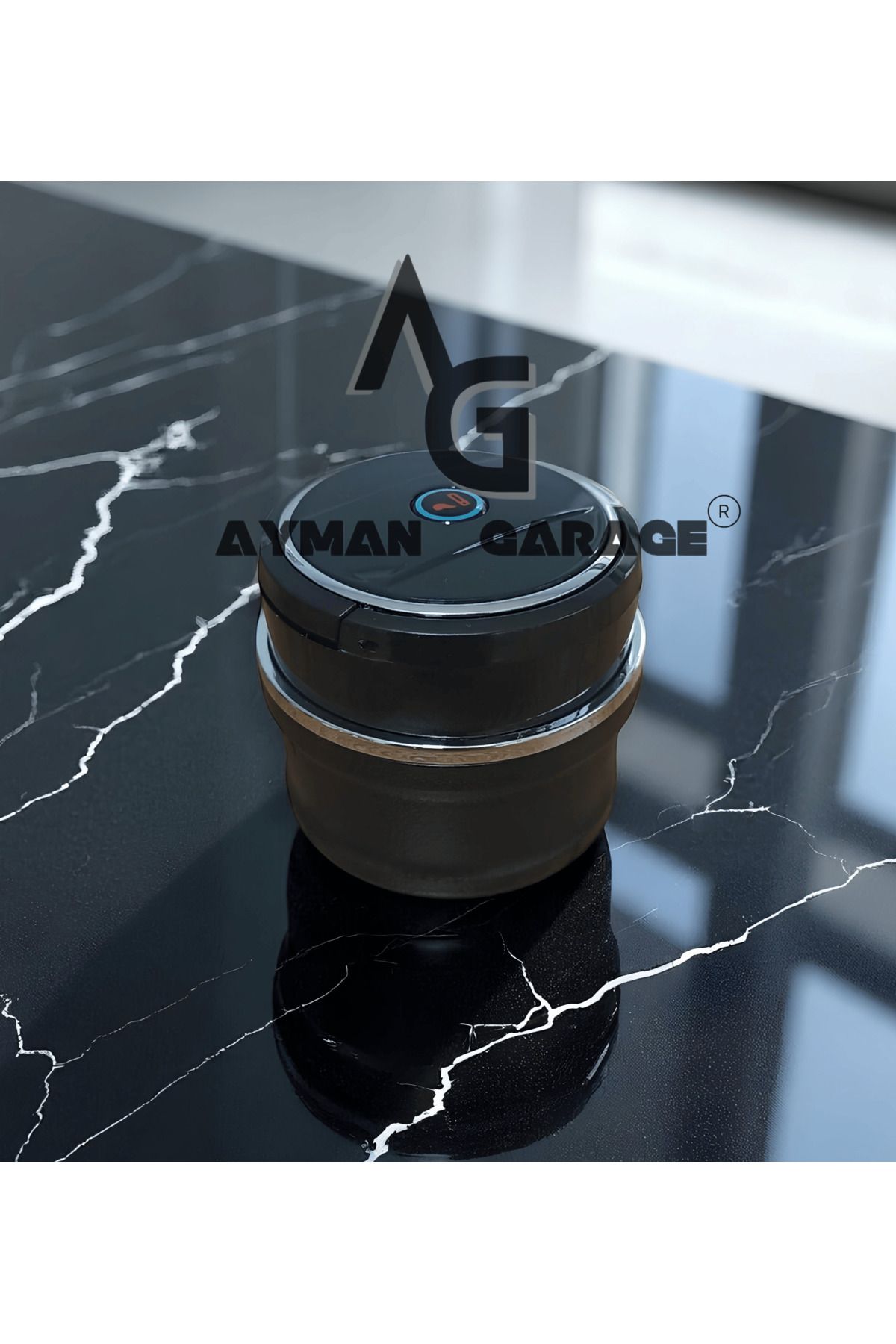 AYMAN GARAGE Bardaklıklı Led Işıklı Lüx Krom Küllük