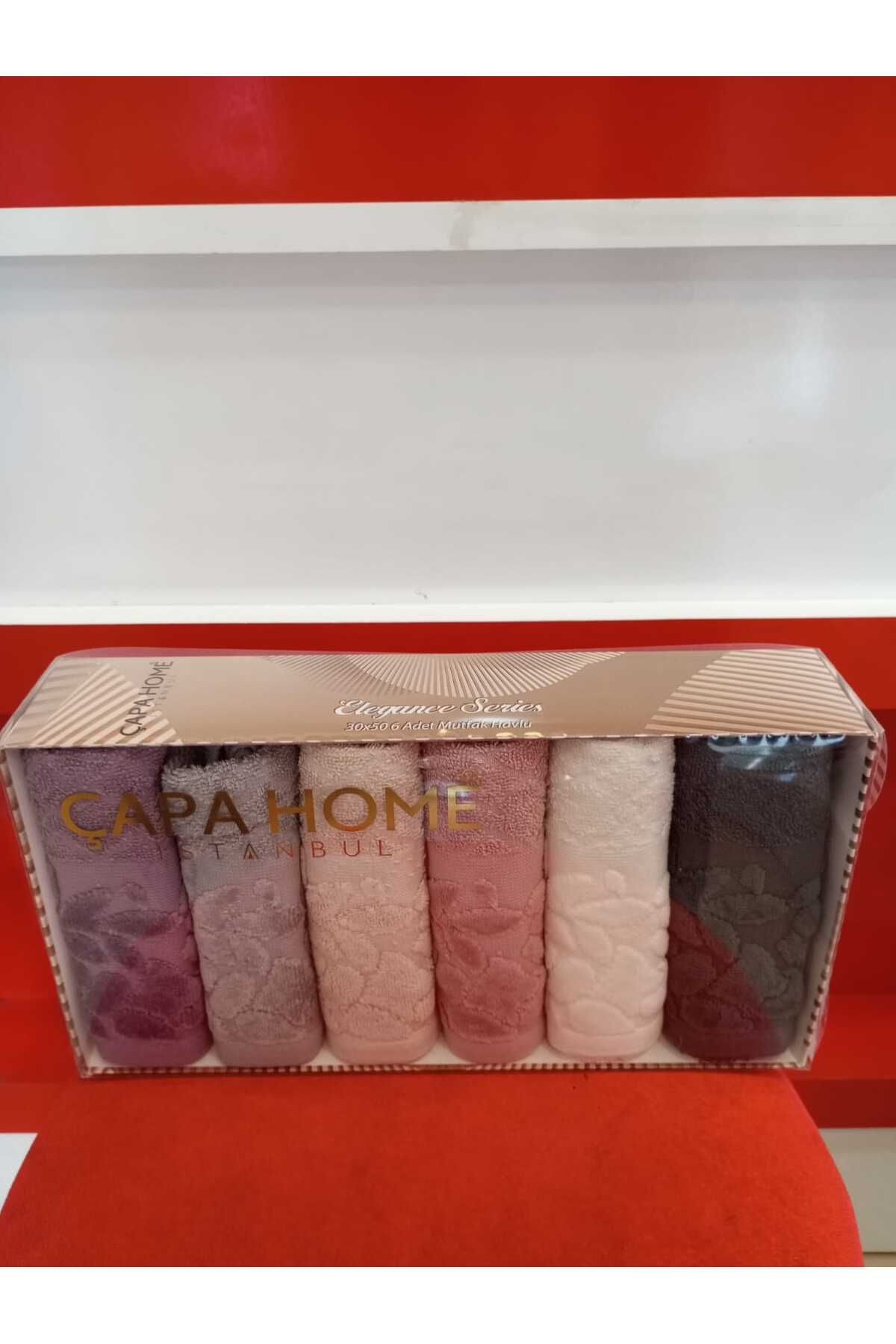 HİKMET ÇAPA HOME Pamuklu 6 Li Premi̇um Özel Kali̇te Hedi̇yeli̇k Çeyi̇zli̇k Günlük Kullanim Mutfak Havlusu 30x50
