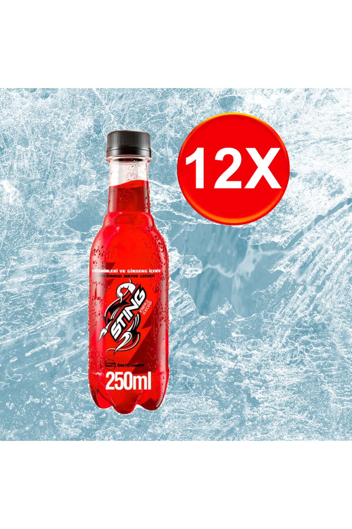 PepsiCo Sting Kırmızı Meyve Aromalı Enerji İçeceği 250 ML x 12 Adet