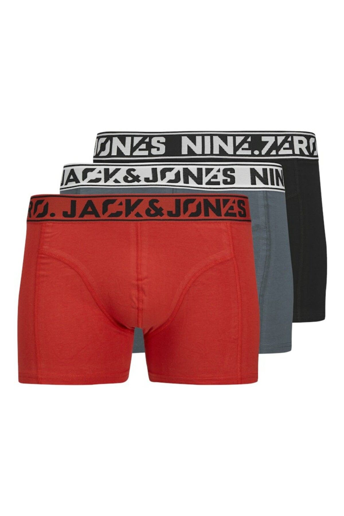 Jack & Jones Erkek Kırmızı Jacnine.zero Solid Trunks 3 Pack Boxer 12277555-Stormywea