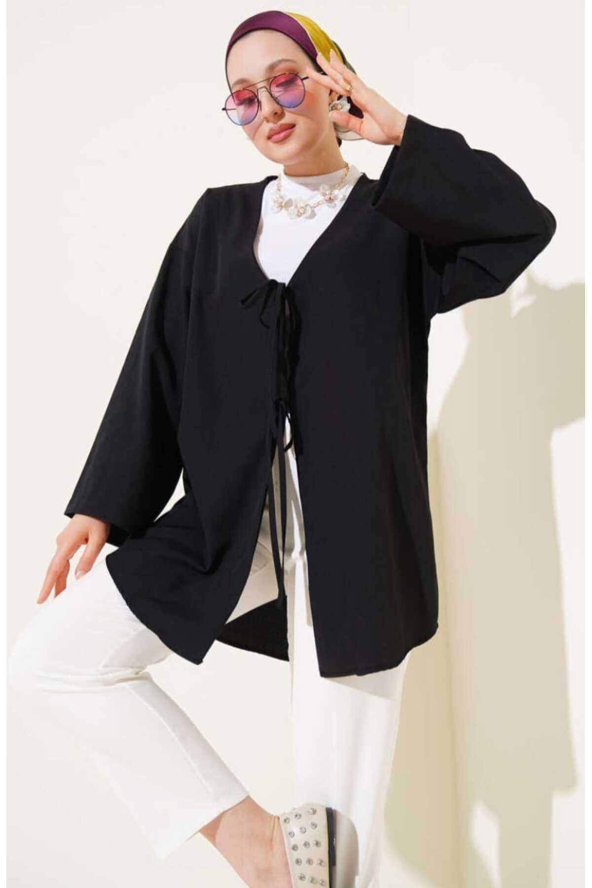 MODA VEDAT Çift Bağcıklı Poplin Kimono
