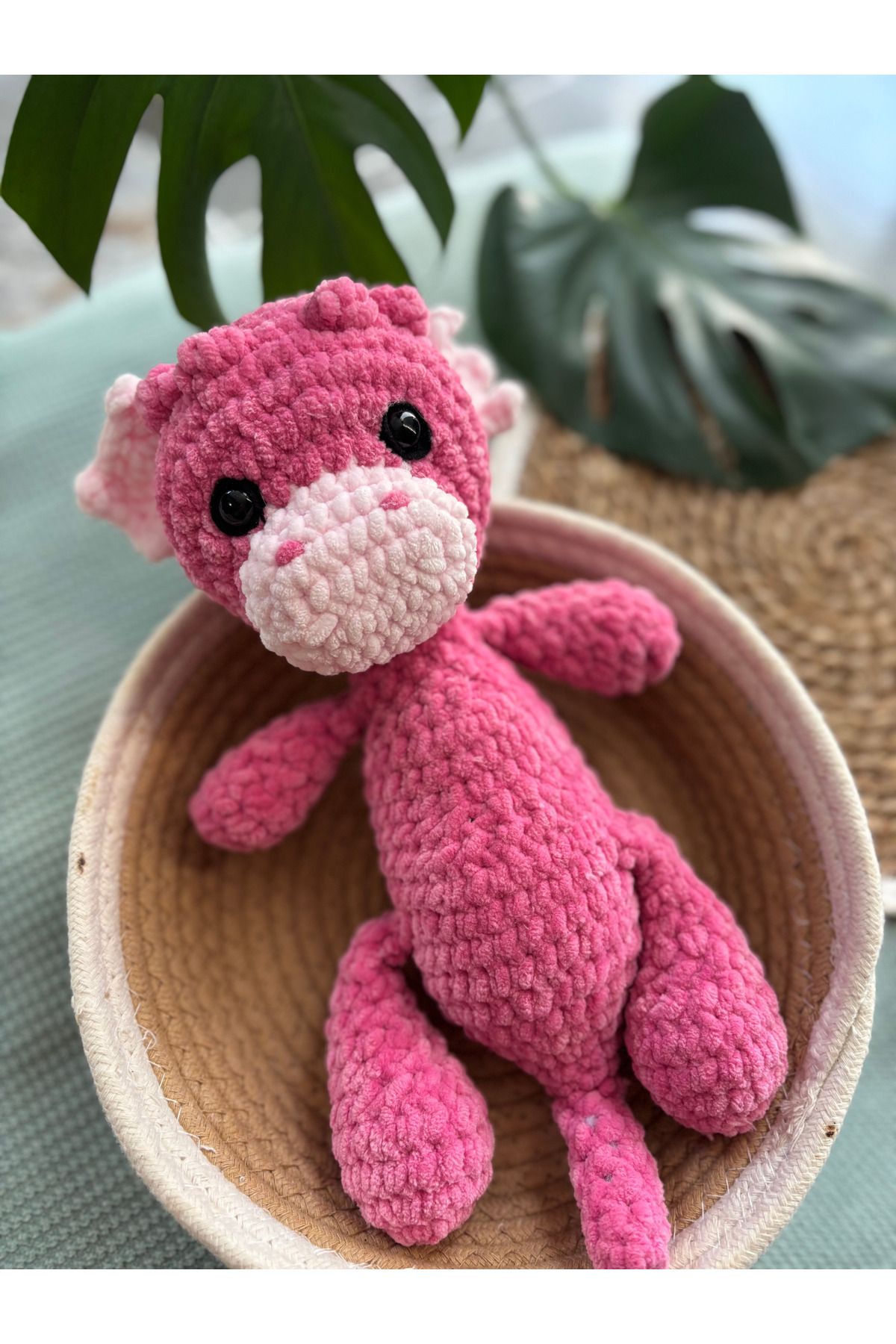 Aia&Co Amigurumi Ejderha El Yapımı Kadife Uyku Arkadaşı Oyuncak