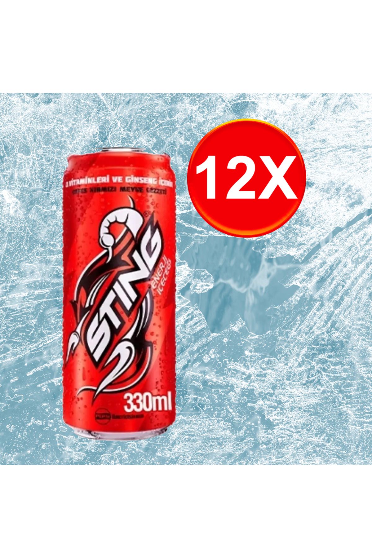 PepsiCo Sting Kırmızı Meyve Aromalı Enerji İçeceği 330 ML x 12 Adet