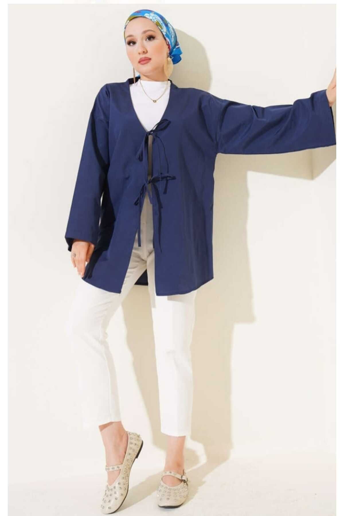 MODA VEDAT Çift Bağcıklı Poplin Kimono