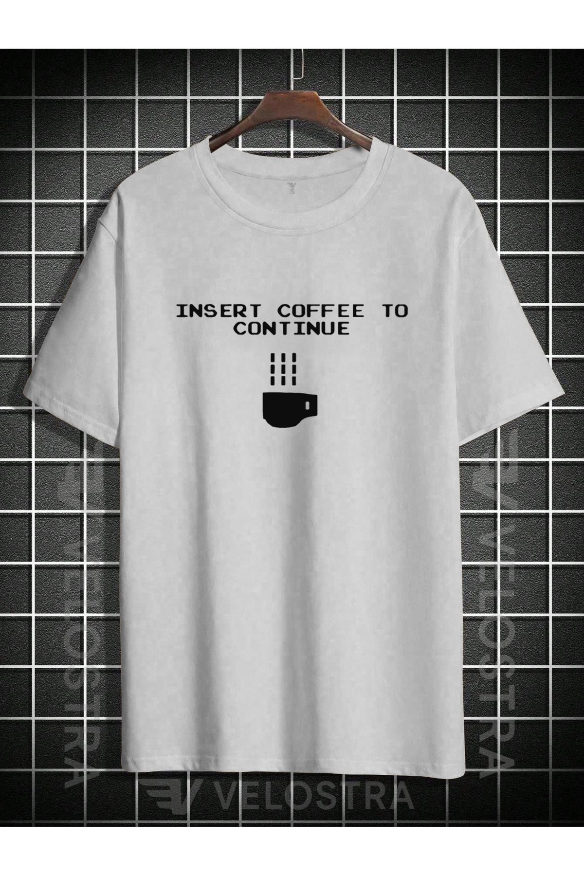 Velostra Unisex Kahve Baskılı Oversize T-shirt
