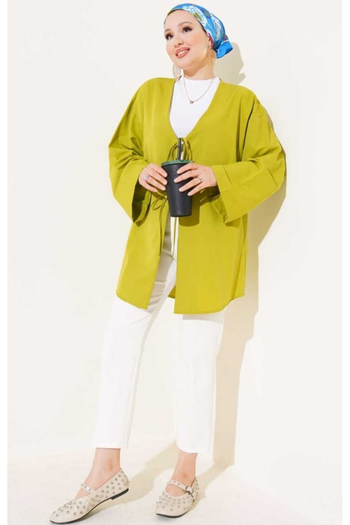 MODA VEDAT Çift Bağcıklı Poplin Kimono
