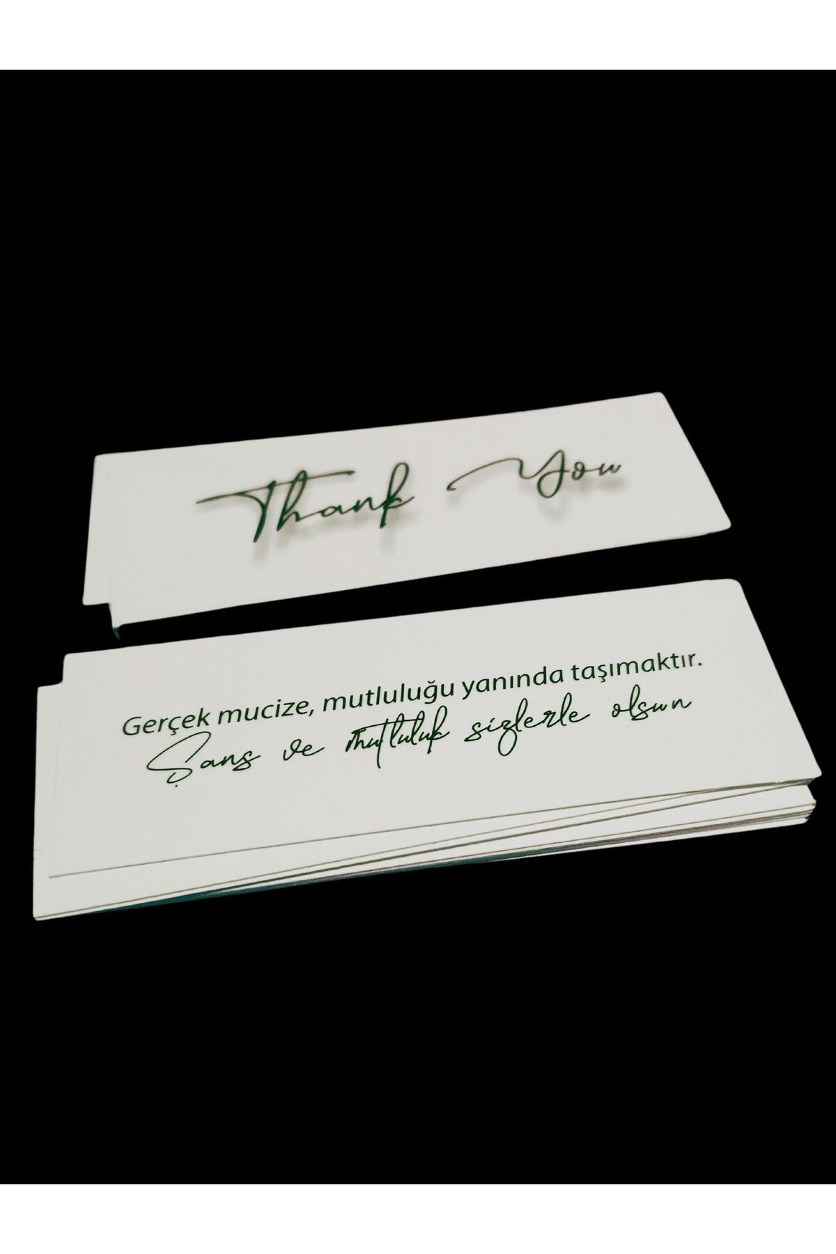 aysecaliskandesigner Thank You , Teşekkür Kartı, Laklı Kart, Şans Kartı 100 Adet