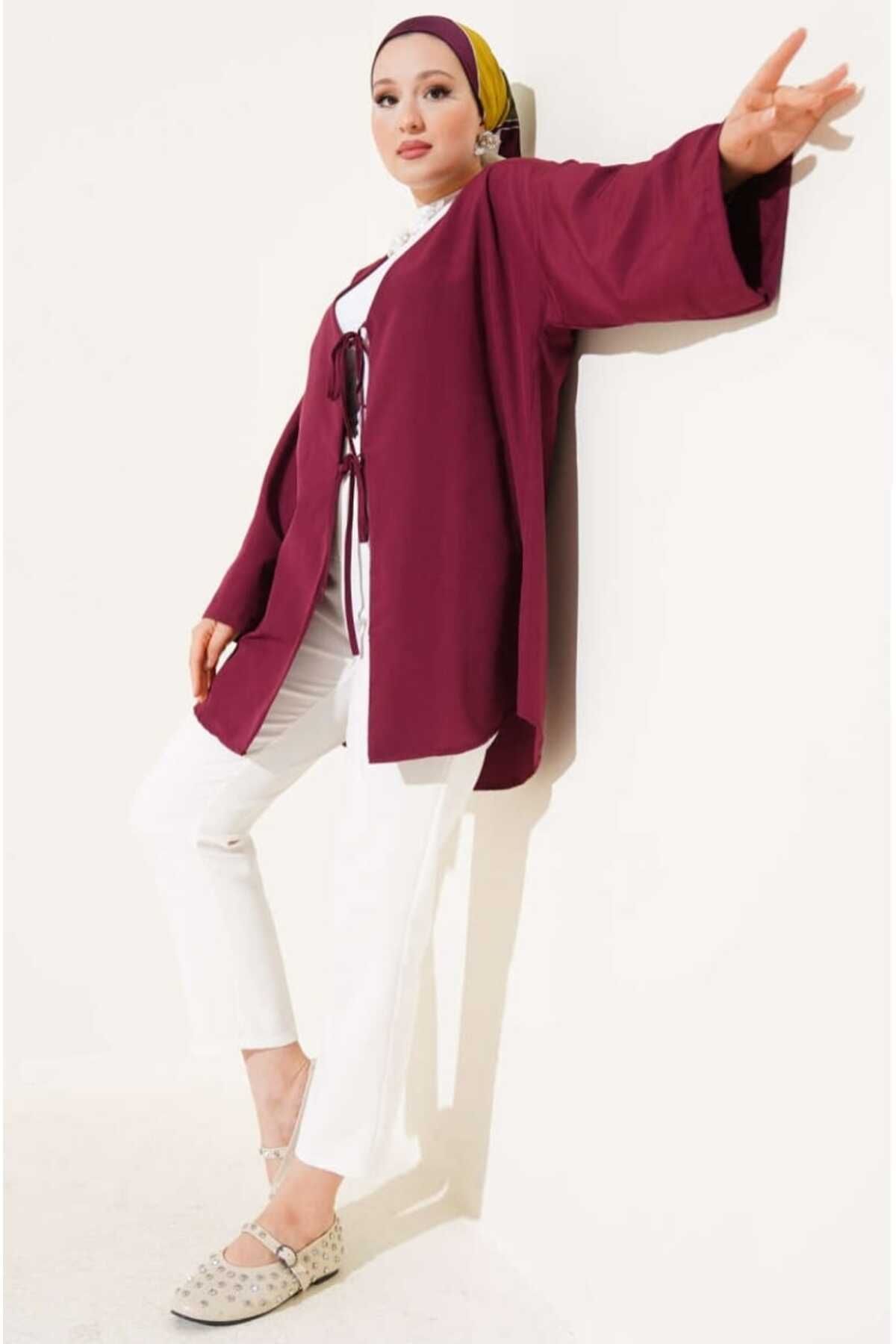 MODA VEDAT Çift Bağcıklı Poplin Kimono