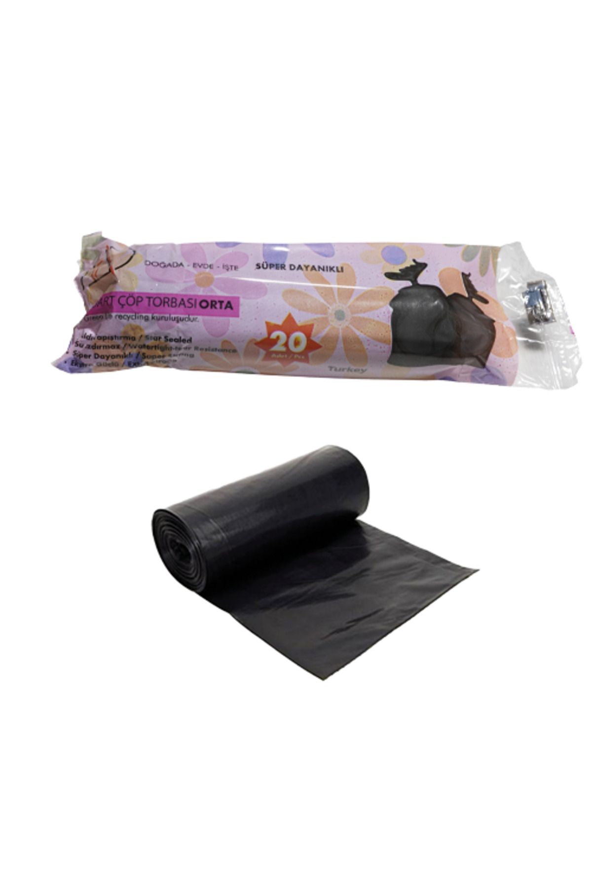 KOLİTÜRK 55*60 ORTA BOY ÇÖP TORBASI 100 GR SİYAH 50 RULO