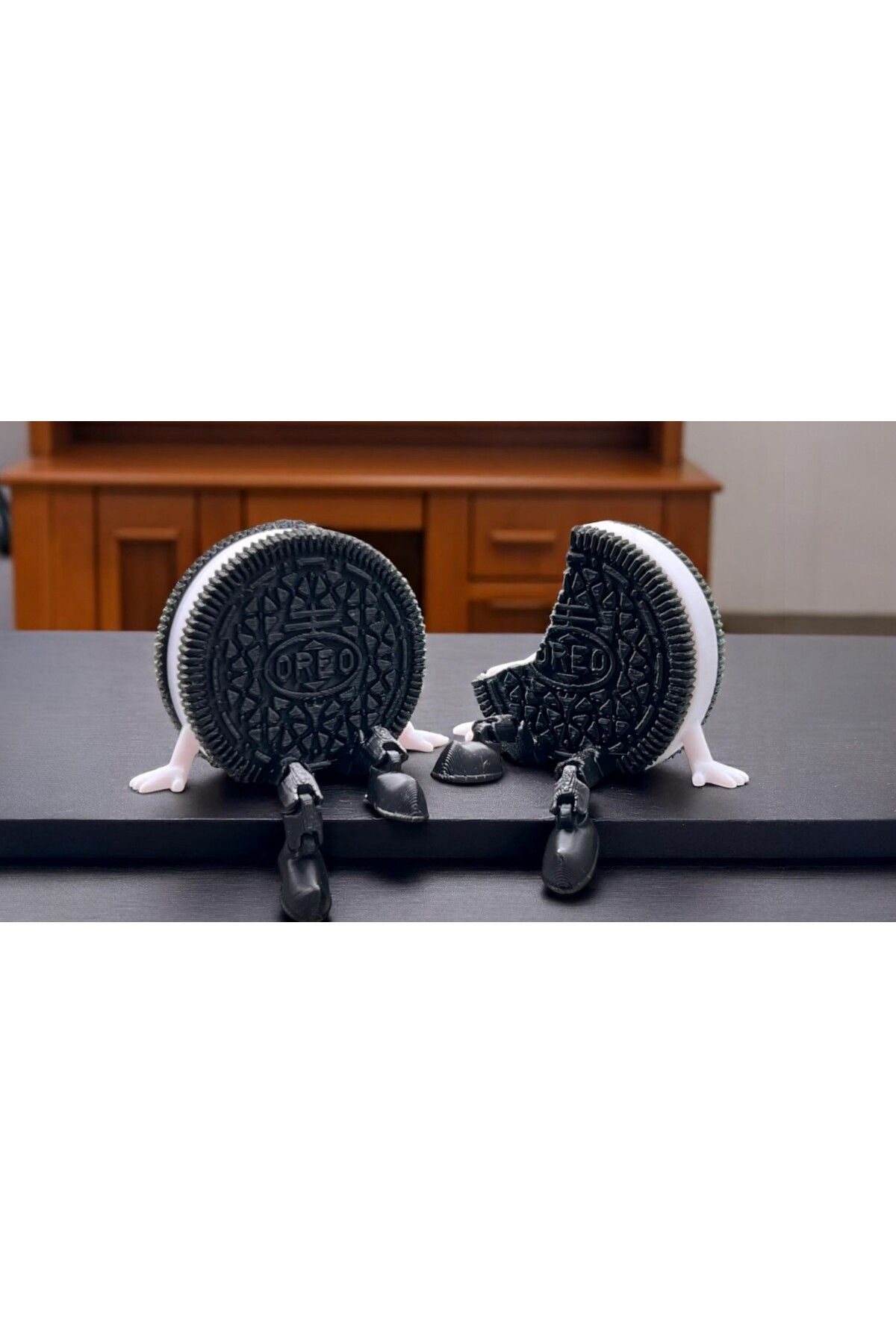 Melodyone Oreo Tasarımlı Masa Süsü Biblo – Sallanan Ayaklı, Tam ve Isırılmış Model 2 Adet Set