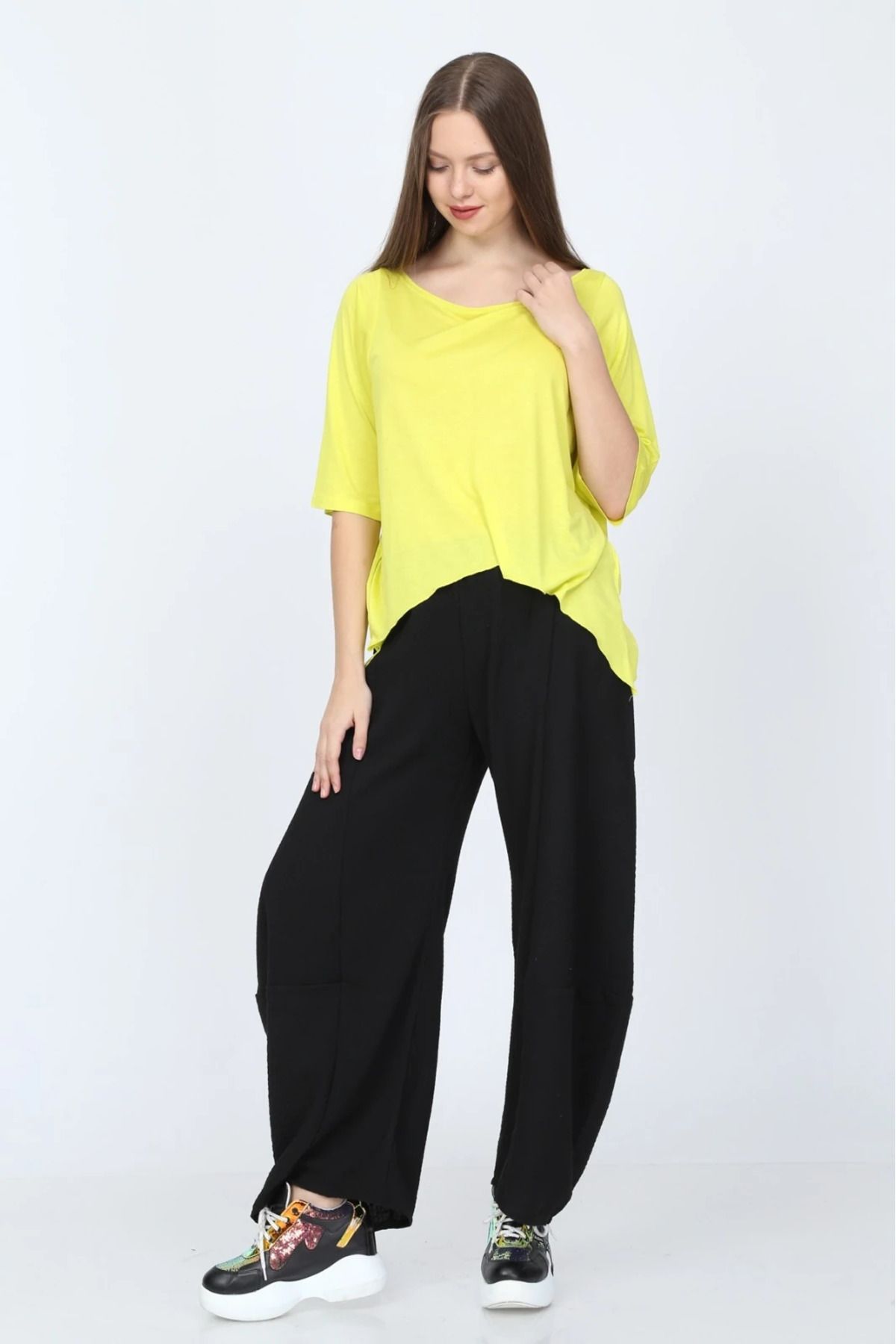 Butik Ayseba BUTİK AYSEBA KADIN KULAKLI ŞALVAR PANTOLON