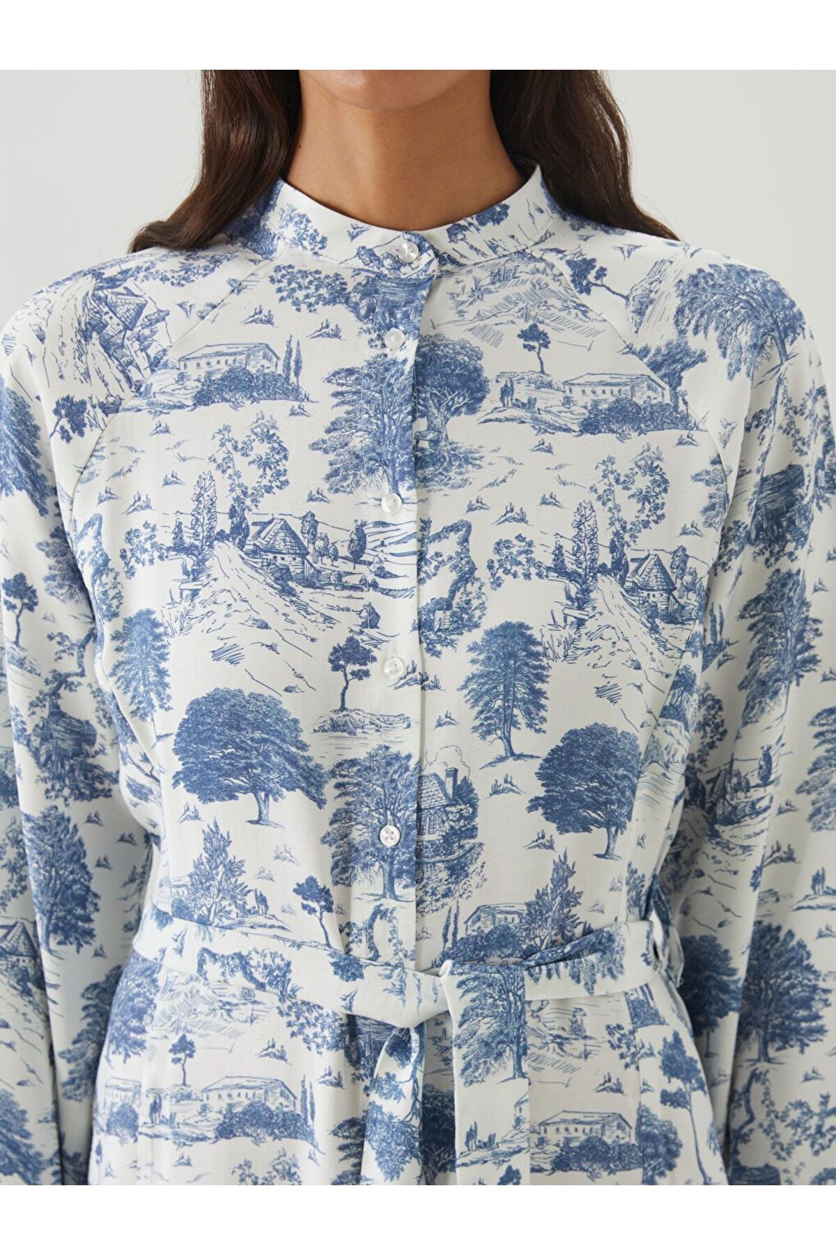 LC Waikiki-Sukienka LCW Modest Judge Collar Patterned Modal Blend 3