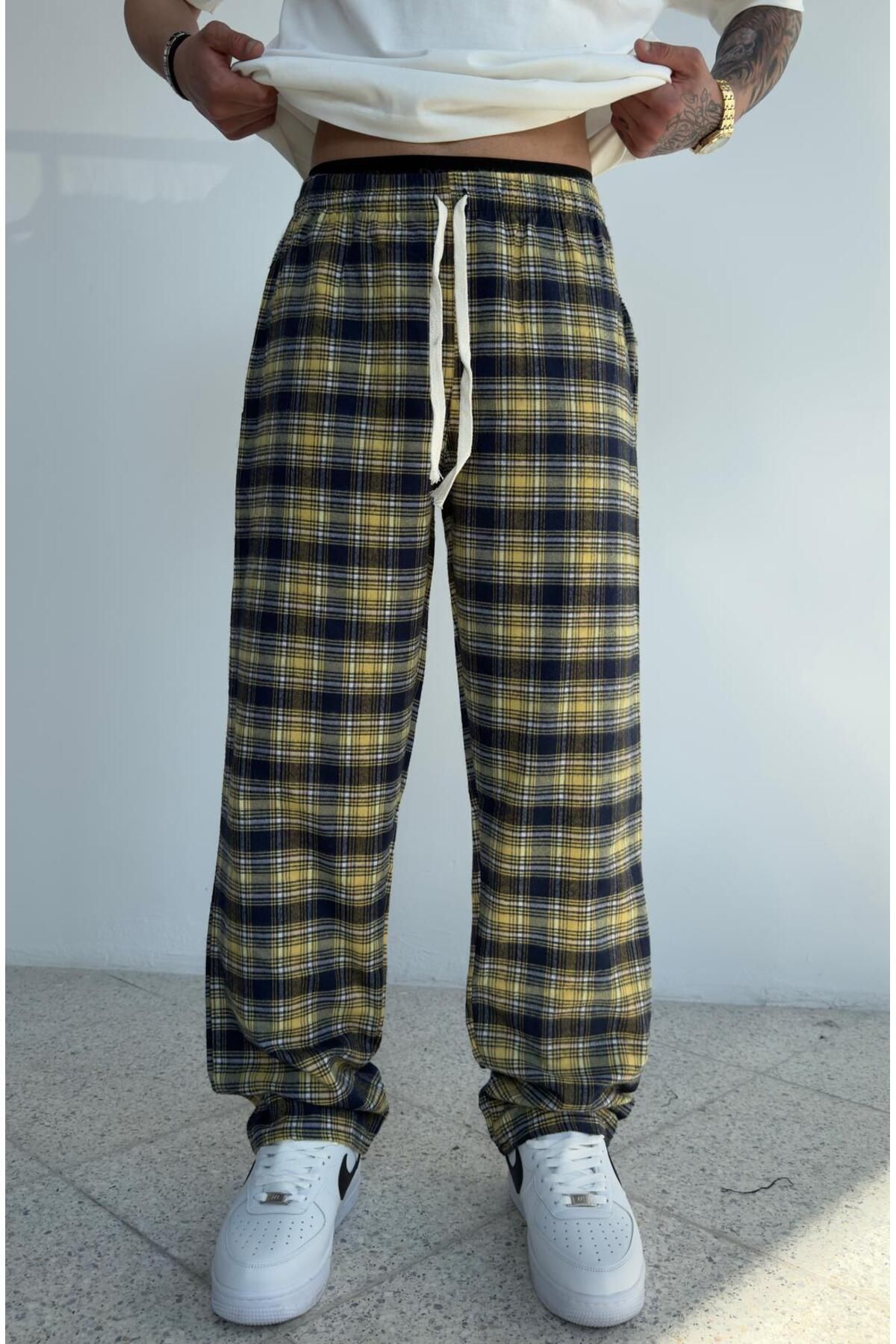 zaee Yazlık İnce Kumaş Kareli Pijama Alt