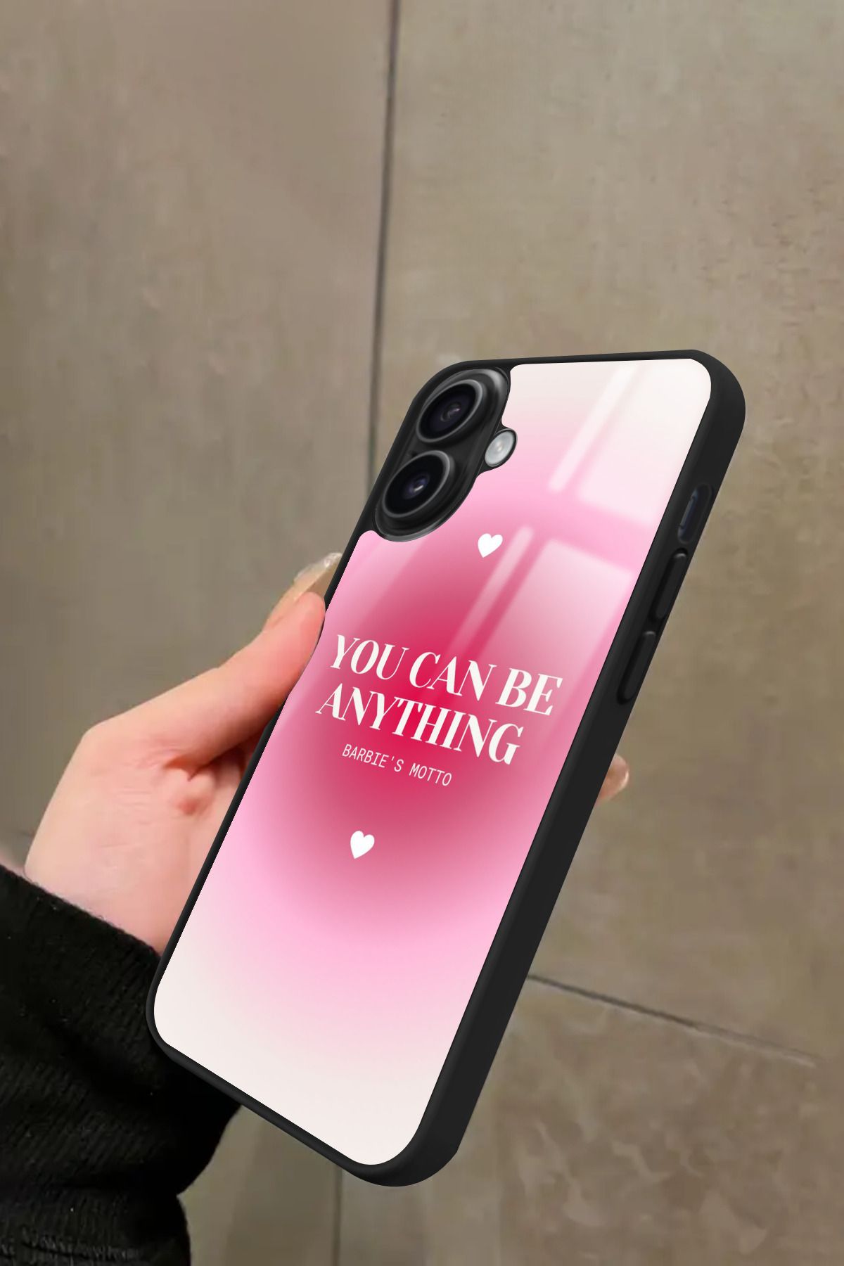 Snacase iPhone 16 Uyumlu Barbies Motto Yazılı Glossy Premium Kılıf