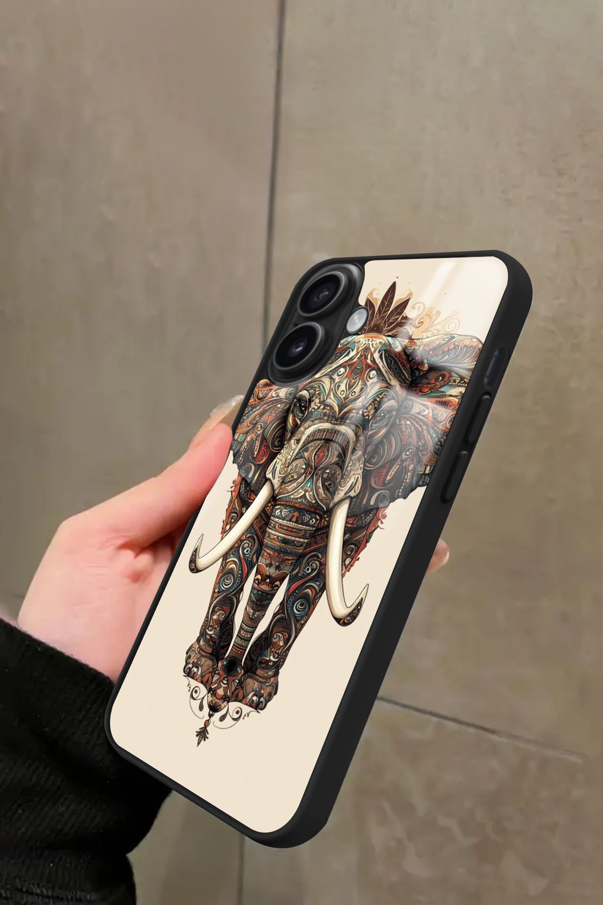 Snacase iPhone 16 Uyumlu Fil Tasarımlı Glossy Premium Kılıf