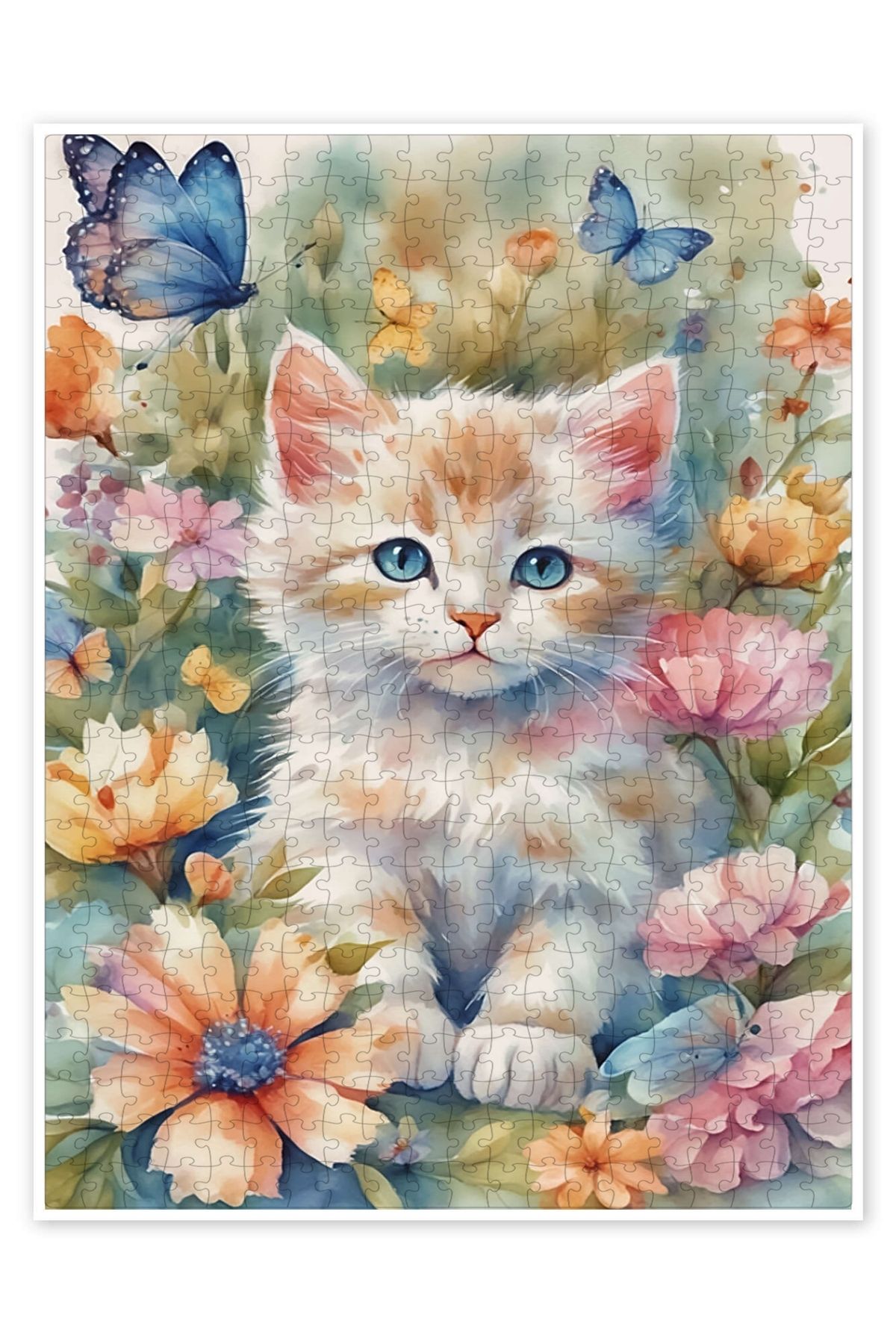 Jeronkarji Bahçedeki Kedi 500 Parça Puzzle Yapboz Çocuklar için Neşeli Hayvan Temalı