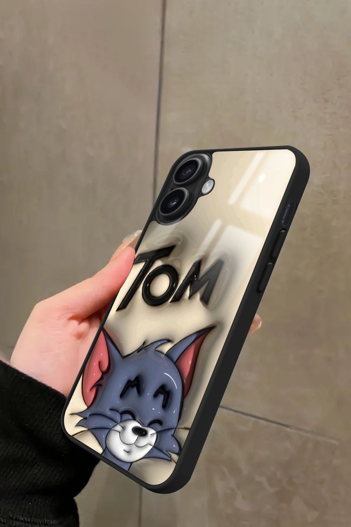 Snacase iPhone 16 Plus Uyumlu Tom And Jerry Tasarımlı Glossy Premium Kılıf