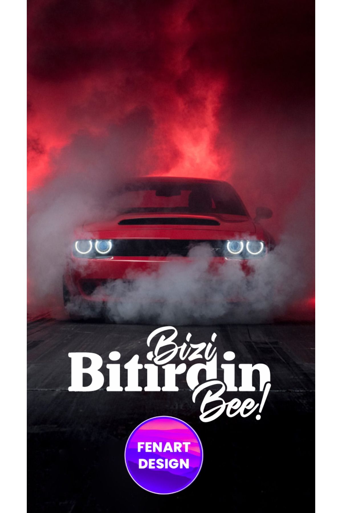 Nenya Bizi Bitirdin Bee! Yazı JDM Araba-Motosiklet Cam Etiket Sticker 20x10cm