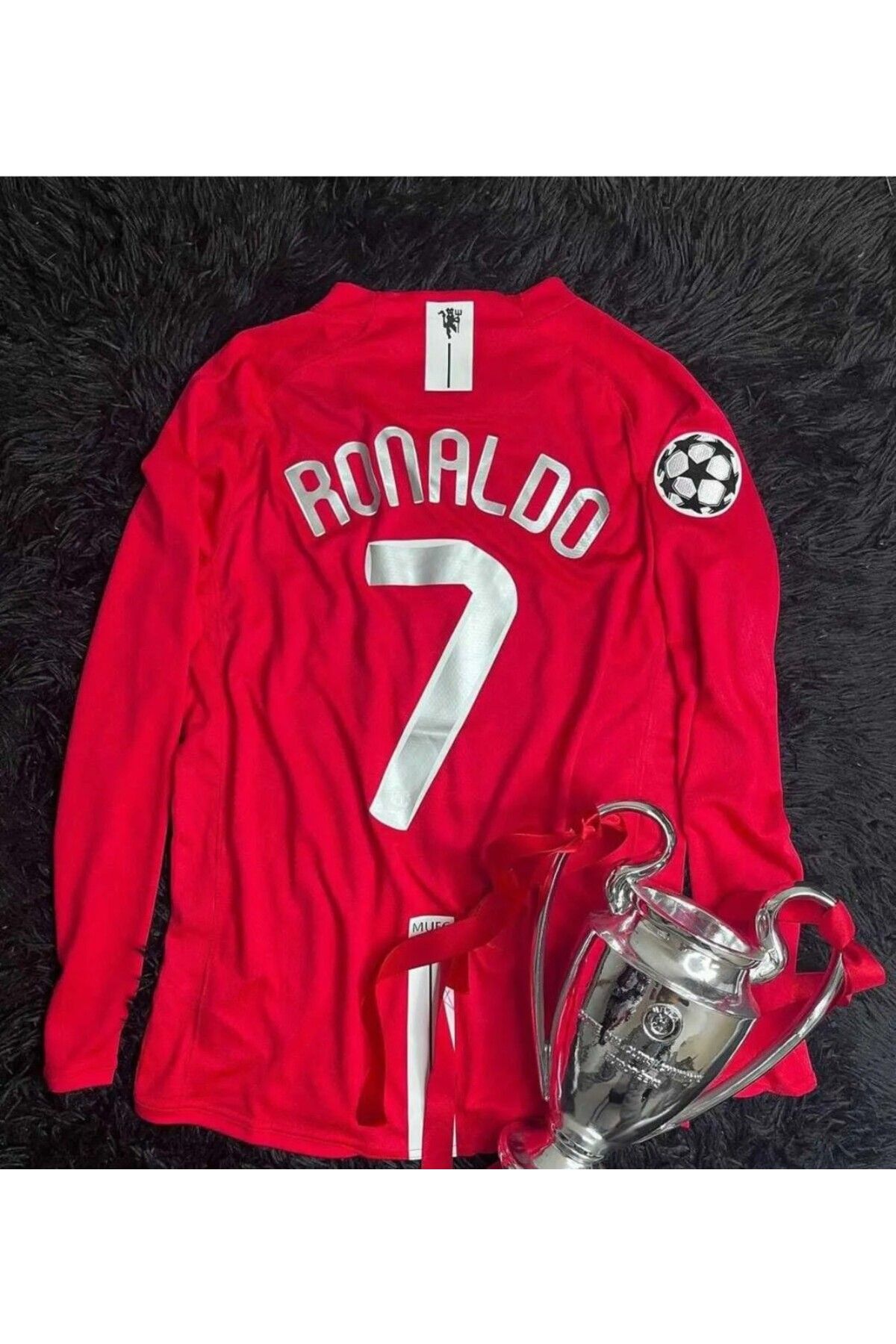 BARBITOS M.united Ronaldo 2008 iç saha şampiyonlar ligi logolu uzun kol forması- 10JG