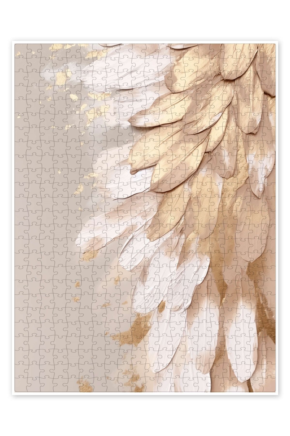 Jeronkarji Halo Tüyler Altın II 500 Parça Puzzle Yapboz Bohem Soyut Sanat Temalı