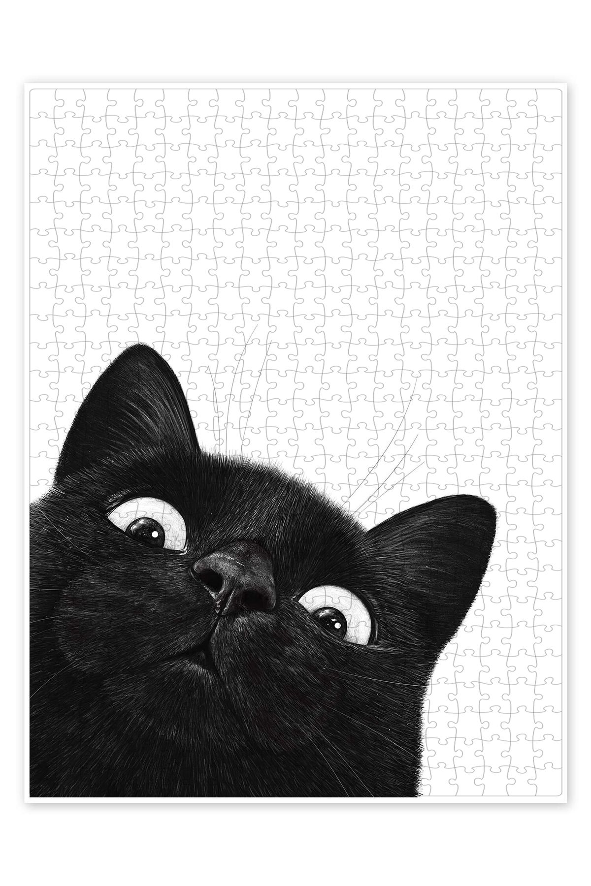 Jeronkarji Komik Siyah Kedi 500 Parça Puzzle Yapboz Kedi Köpek Temalı Doğa ve Orman Hayvanları
