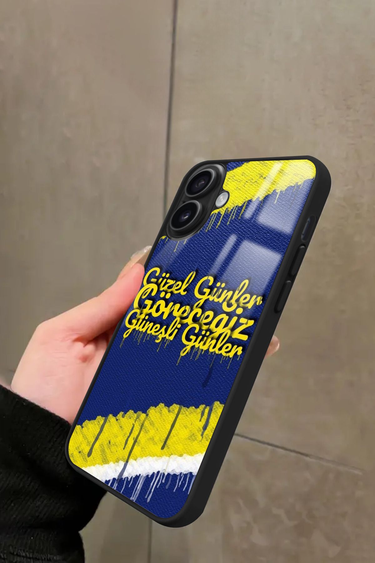 Snacase iPhone 16 Plus Uyumlu Taraftar Sözü Yazılı Glossy Premium Kılıf