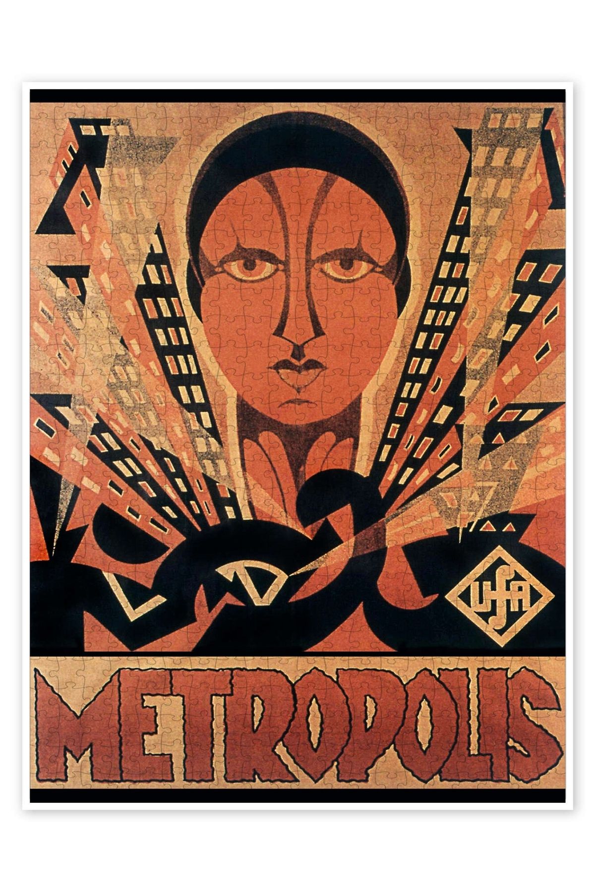 Jeronkarji Metropolis, Fritz Lang yönetmenliğinde, 1927 500 Parça Puzzle Yapboz Şehir Manzara Temalı Hobilik