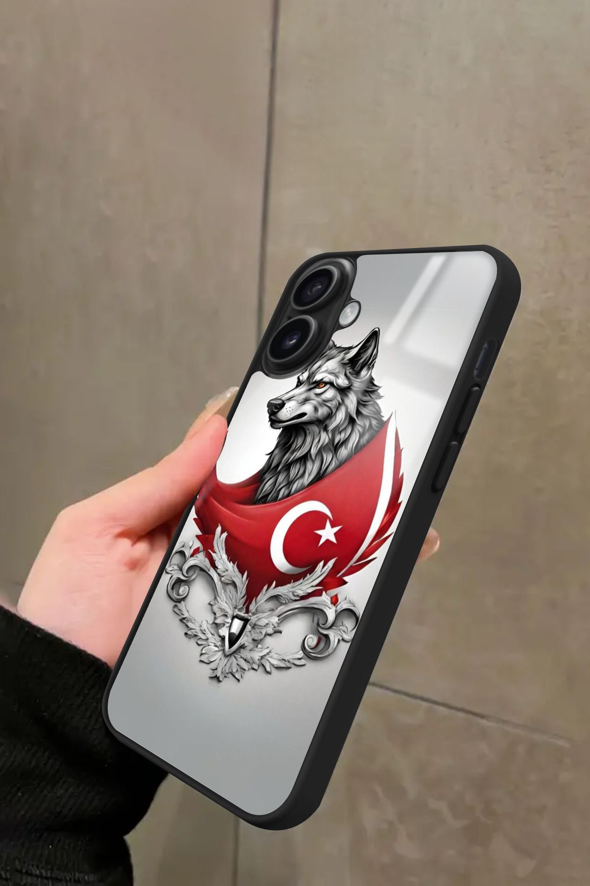 Snacase iPhone 16 Uyumlu Türk Bayrağı Tasarımlı Glossy Premium Kılıf