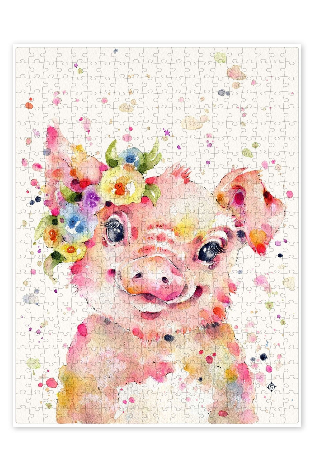Jeronkarji Küçük Domuzcuk 500 Parça Puzzle Yapboz Çocuklar için Neşeli Hayvan Temalı