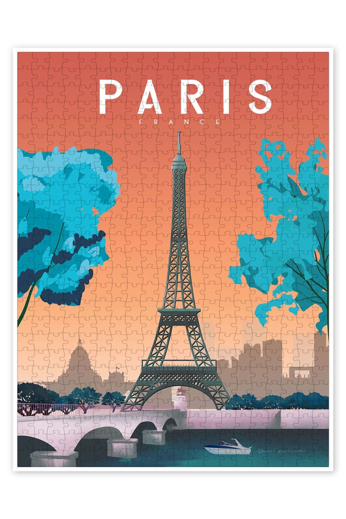 Jeronkarji Paris, Fransa 500 Parça Puzzle Yapboz Şehir Manzara Temalı Hobilik