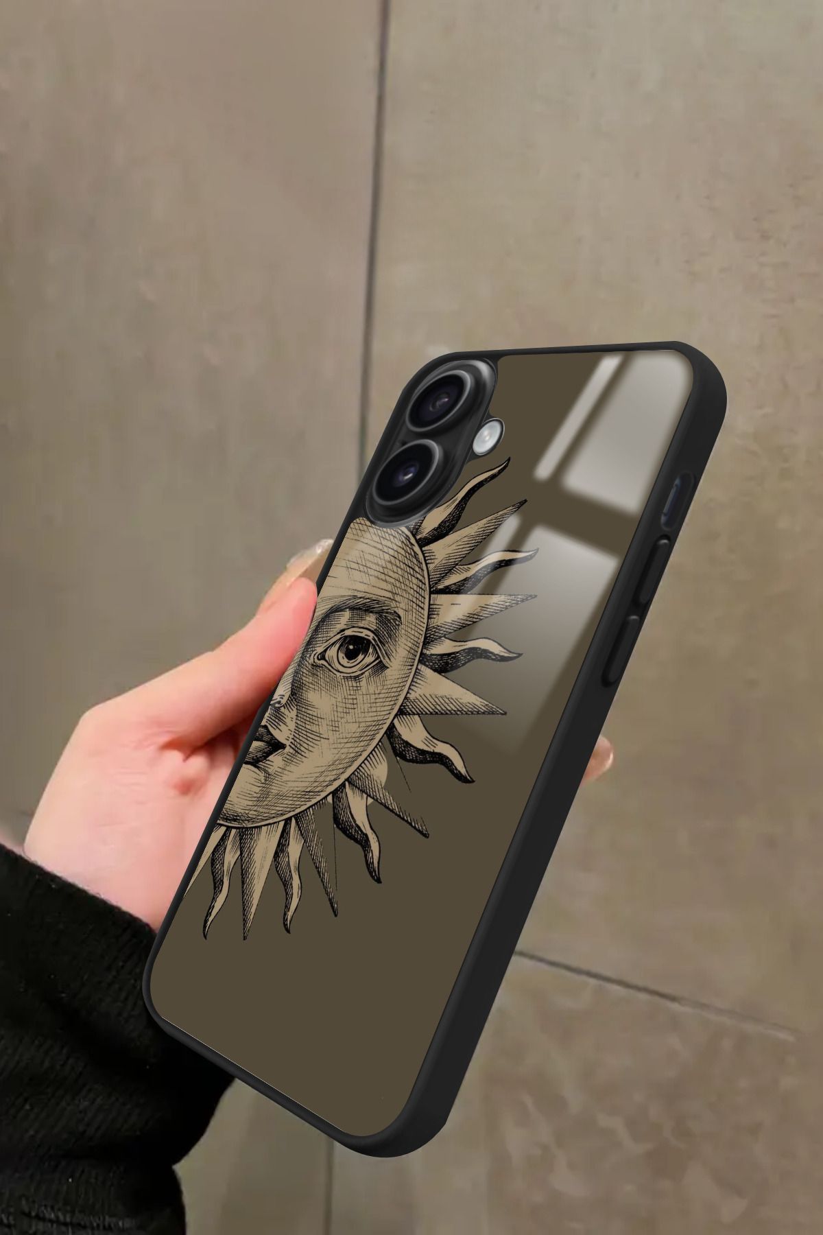 Snacase iPhone 16 Uyumlu Güneş Tasarımlı Glossy Premium Kılıf